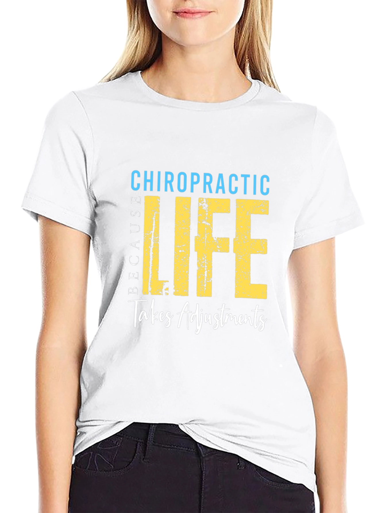 Black Chiropractic Life Takes Adjustments T-Shirt view 9