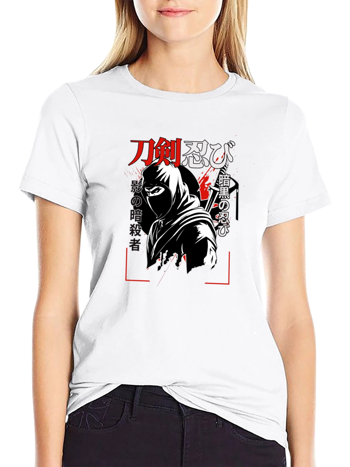 Black Ninja Graphic Black T-Shirt view 9