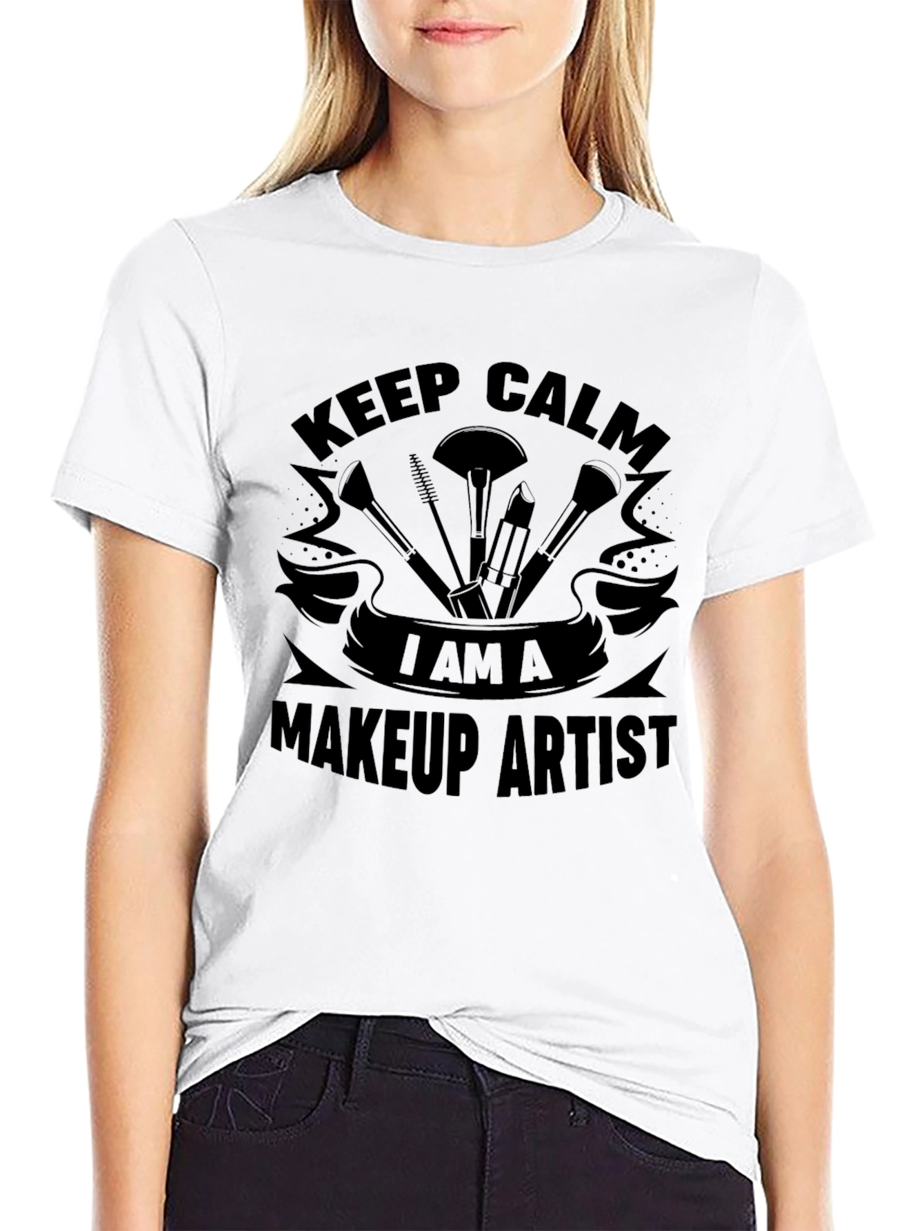 Black Keep Calm I Am A Makeup Artist T-Shirt view 9