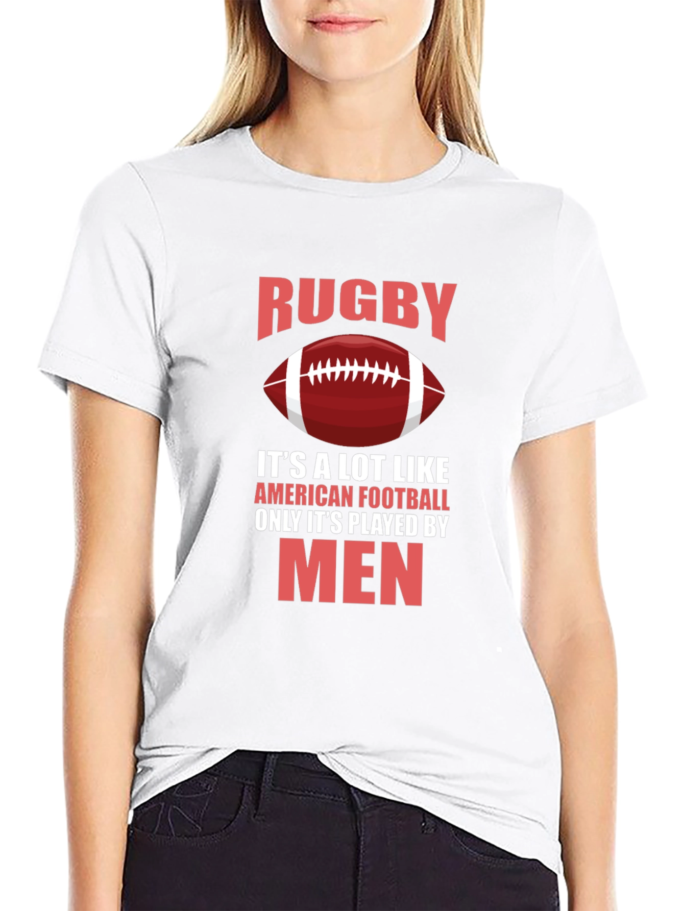 Black Rugby Only Played By Men Graphic T-Shirt view 9
