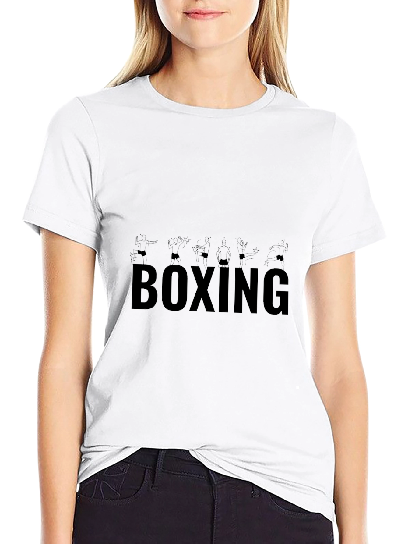 Black Boxing Graphic Print Black T-Shirt view 9