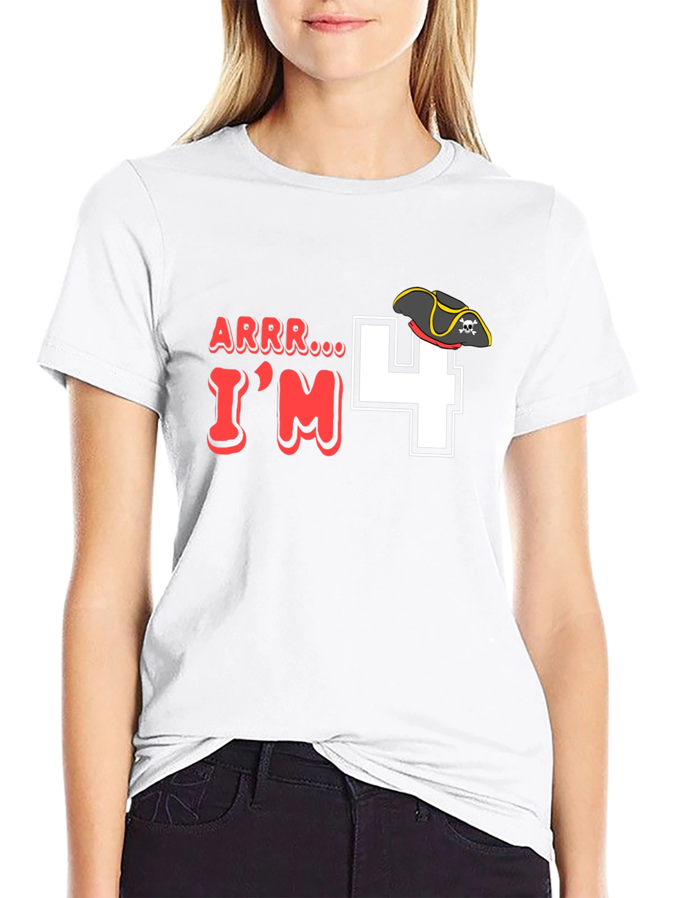 Black Arrr I'm 4 Pirate Birthday T-Shirt view 9