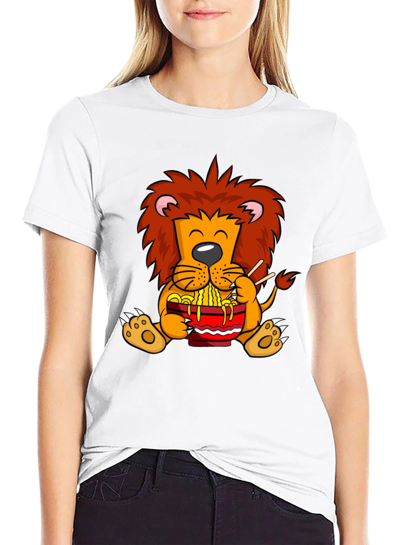 Black Lion Ramen T-Shirt - Cartoon Style view 9