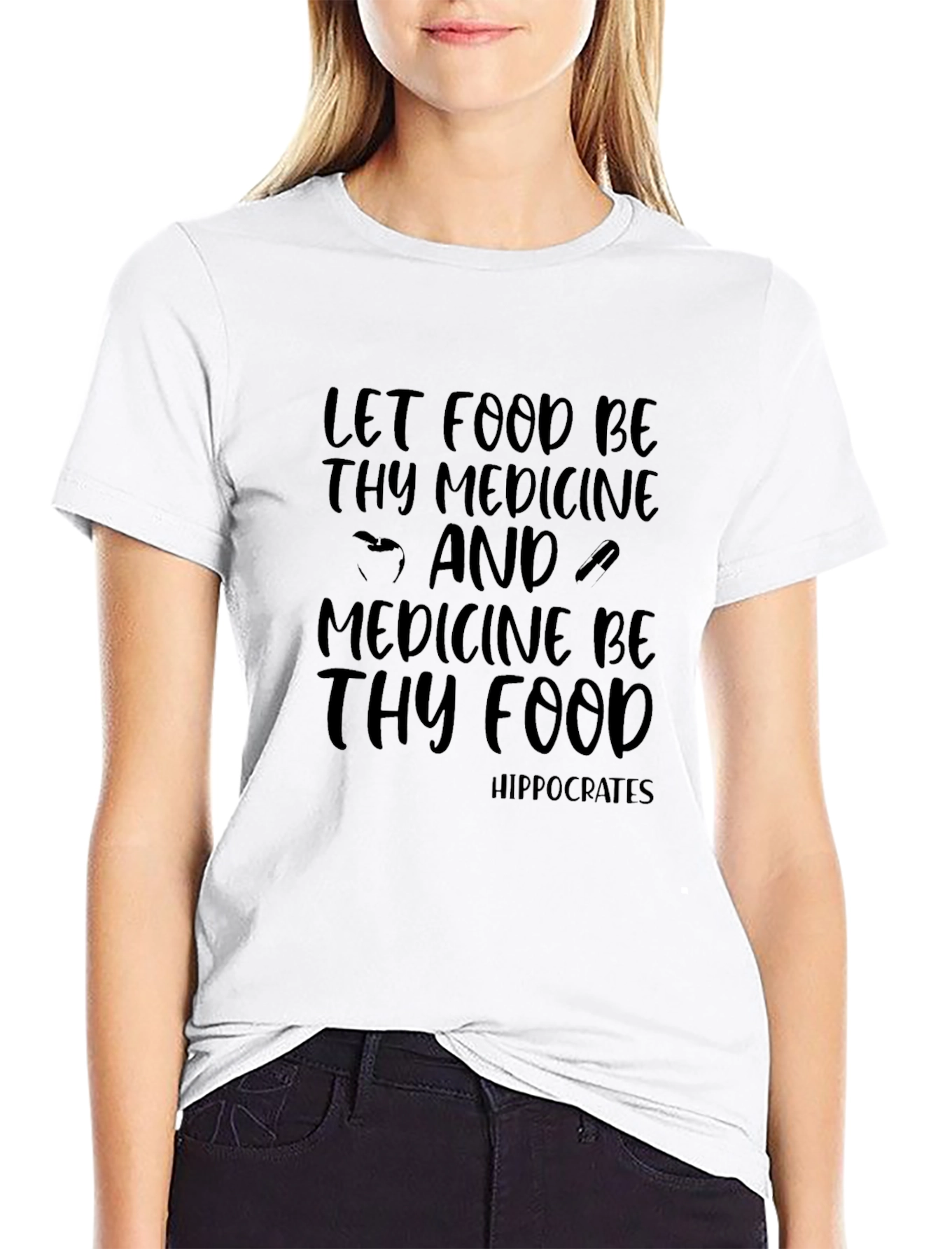 Black Let Food Be Thy Medicine Graphic Tee view 9