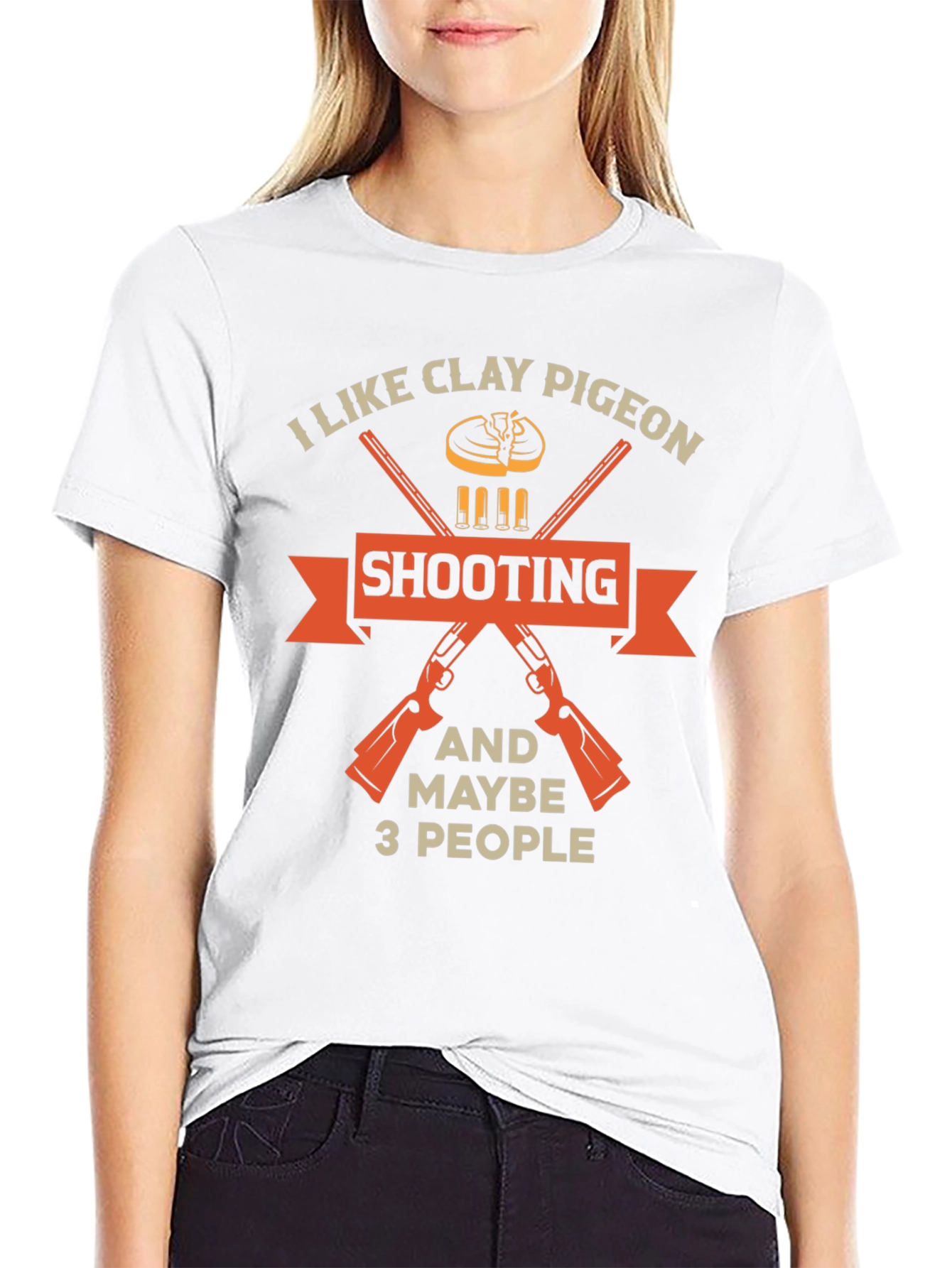 Black Clay Pigeon Shooting T-Shirt - Funny Hunter Tee view 9