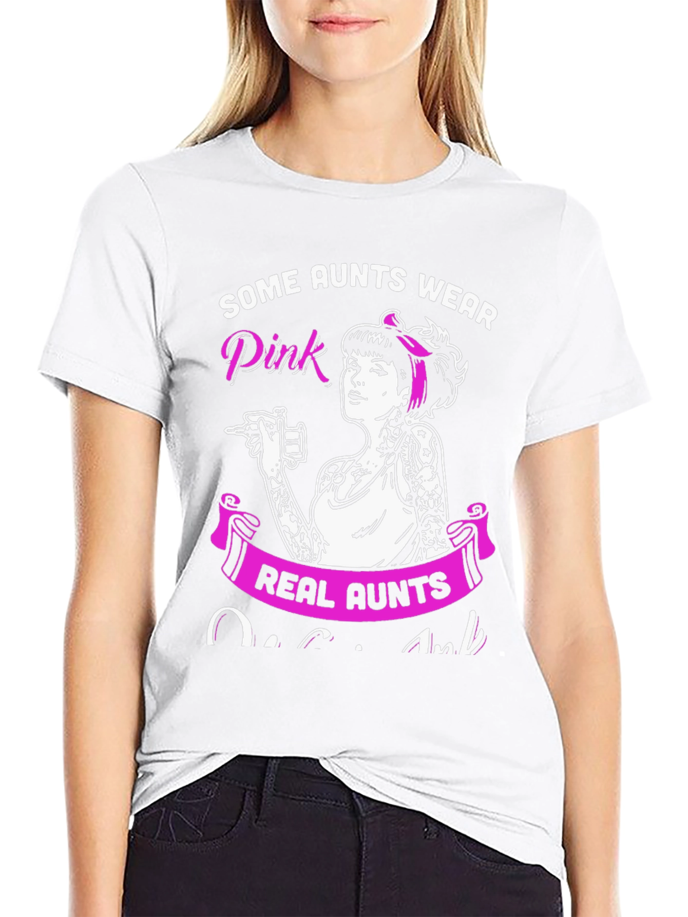 Some Aunts Wear Pink - Tattoo Artist Aunt T-Shirt - 9