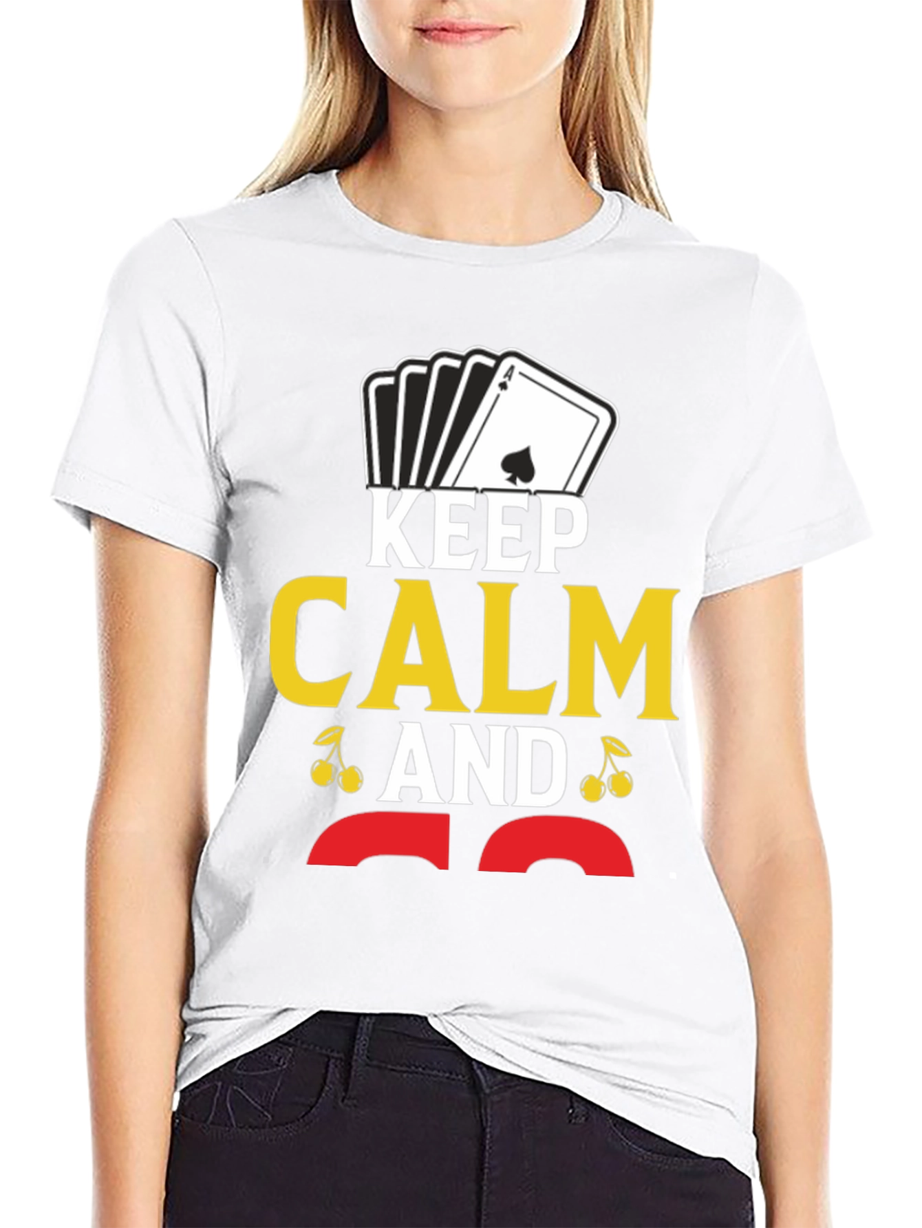 Black Keep Calm Ace T-Shirt - Funny Poker Casino Card Tee view 9