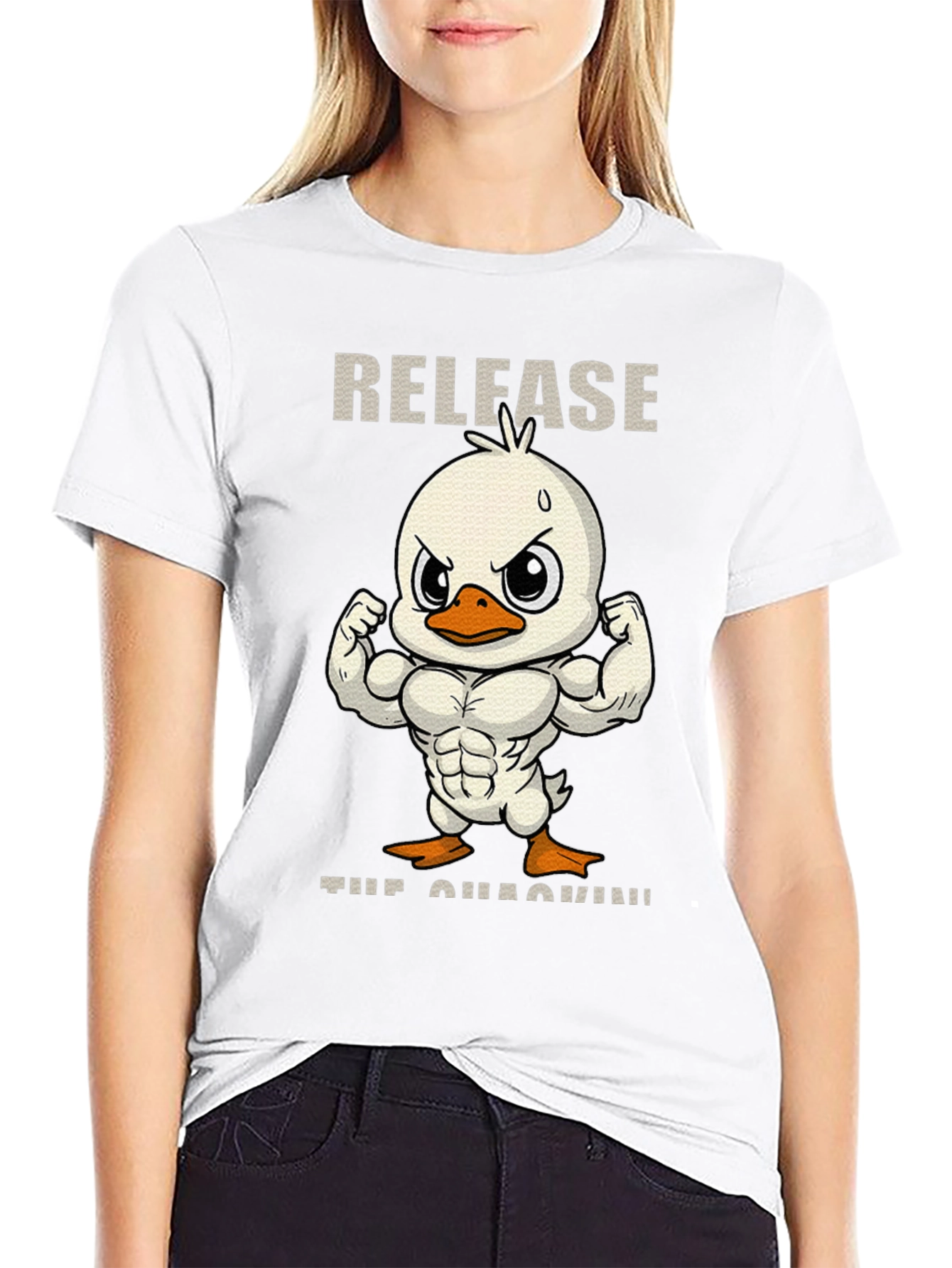 Black Release the Quackin' Funny Duck T-Shirt view 9