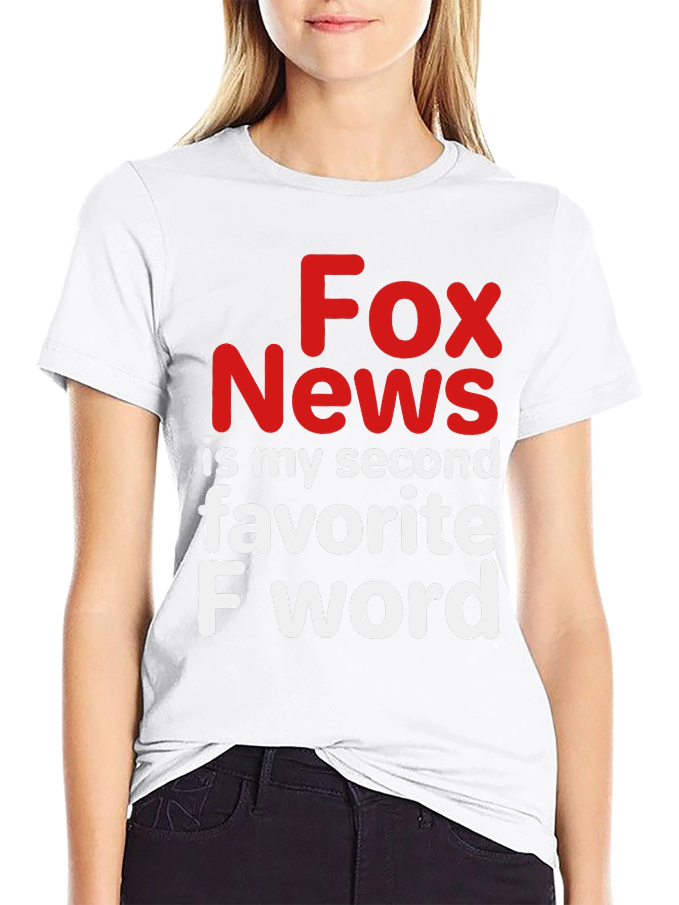 Black Fox News Second Favorite F Word Black Graphic Tee view 9