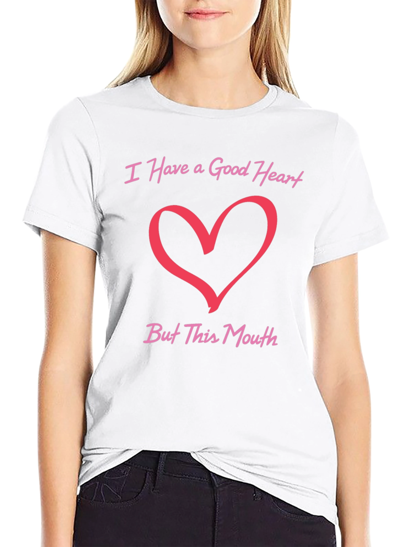 Black Good Heart Funny T-Shirt view 9