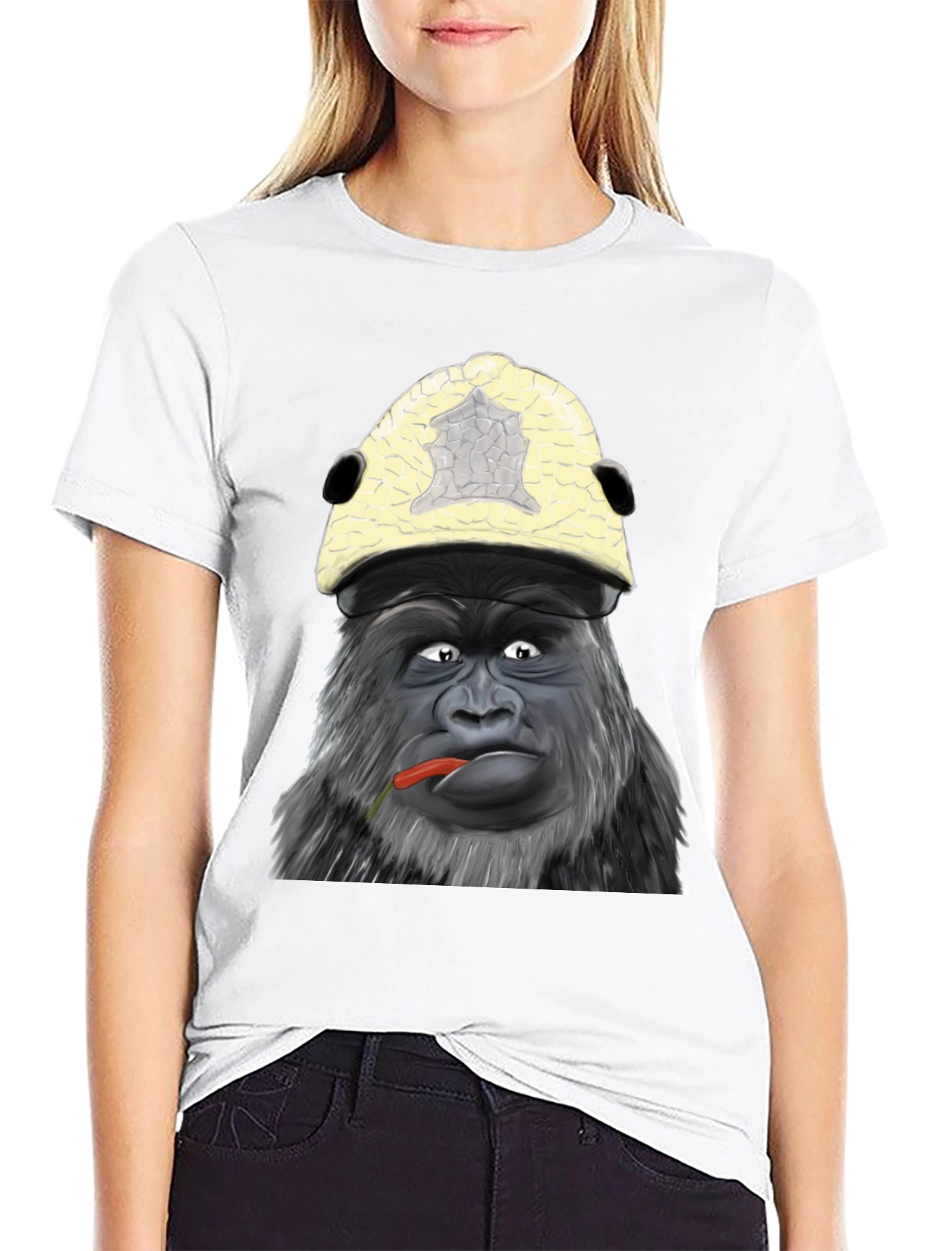 Black Funny Gorilla Graphic Tee - Unique Ape Design Shirt view 9