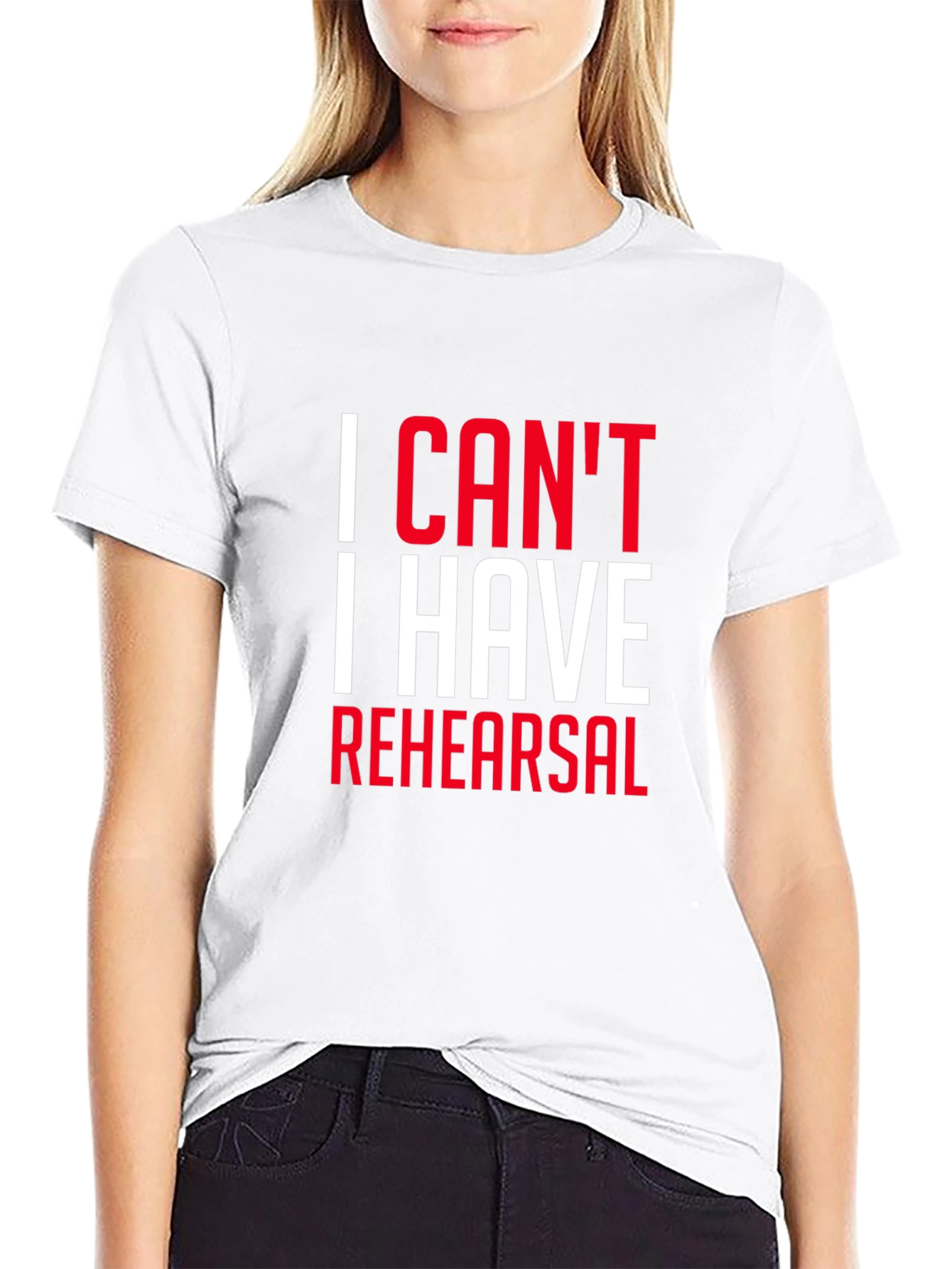 Black I Can't I Have Rehearsal Black T-Shirt view 9