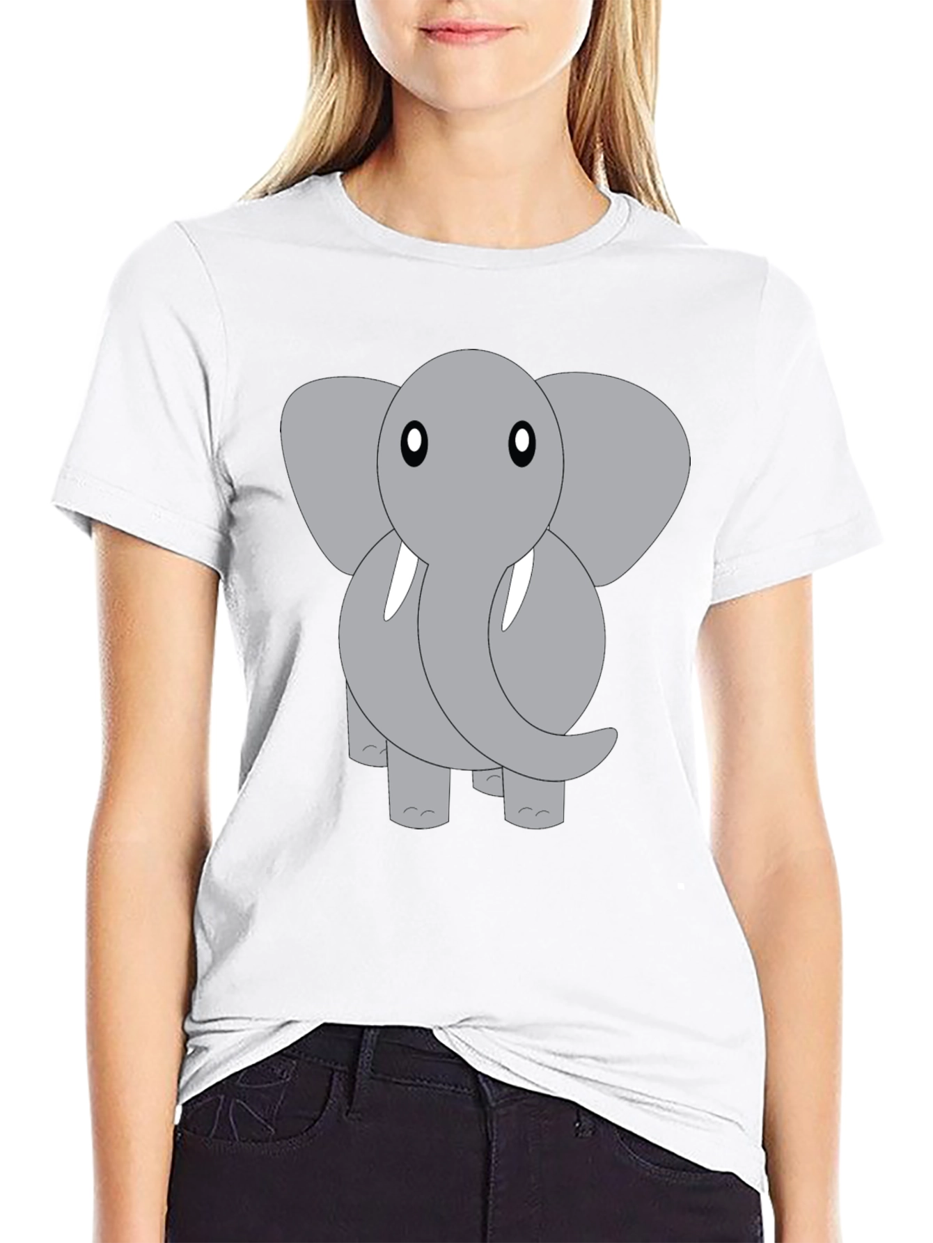 Black Elephant Graphic Tee - Cute Animal Design view 9