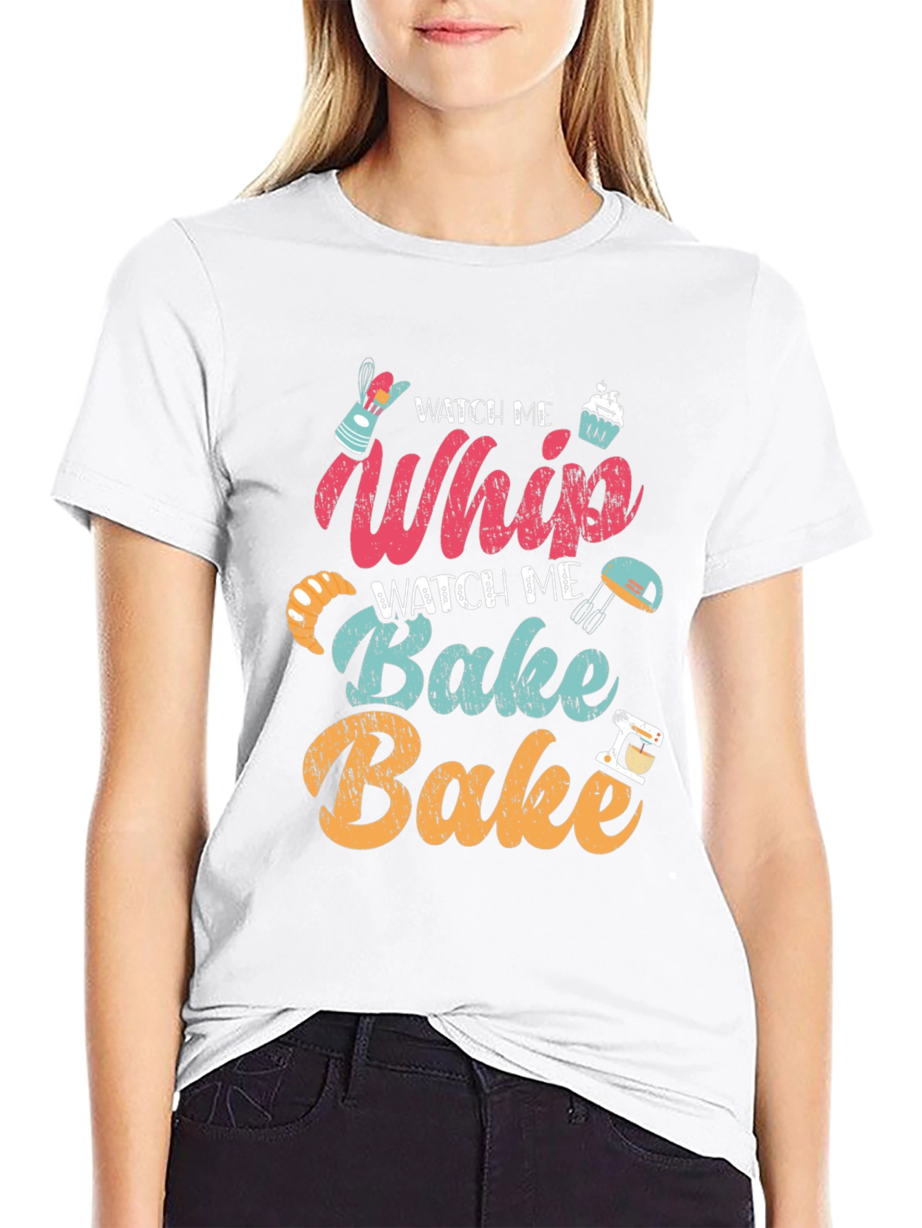 Black Watch Me Whip Bake T-Shirt - Baker's Delight! view 9