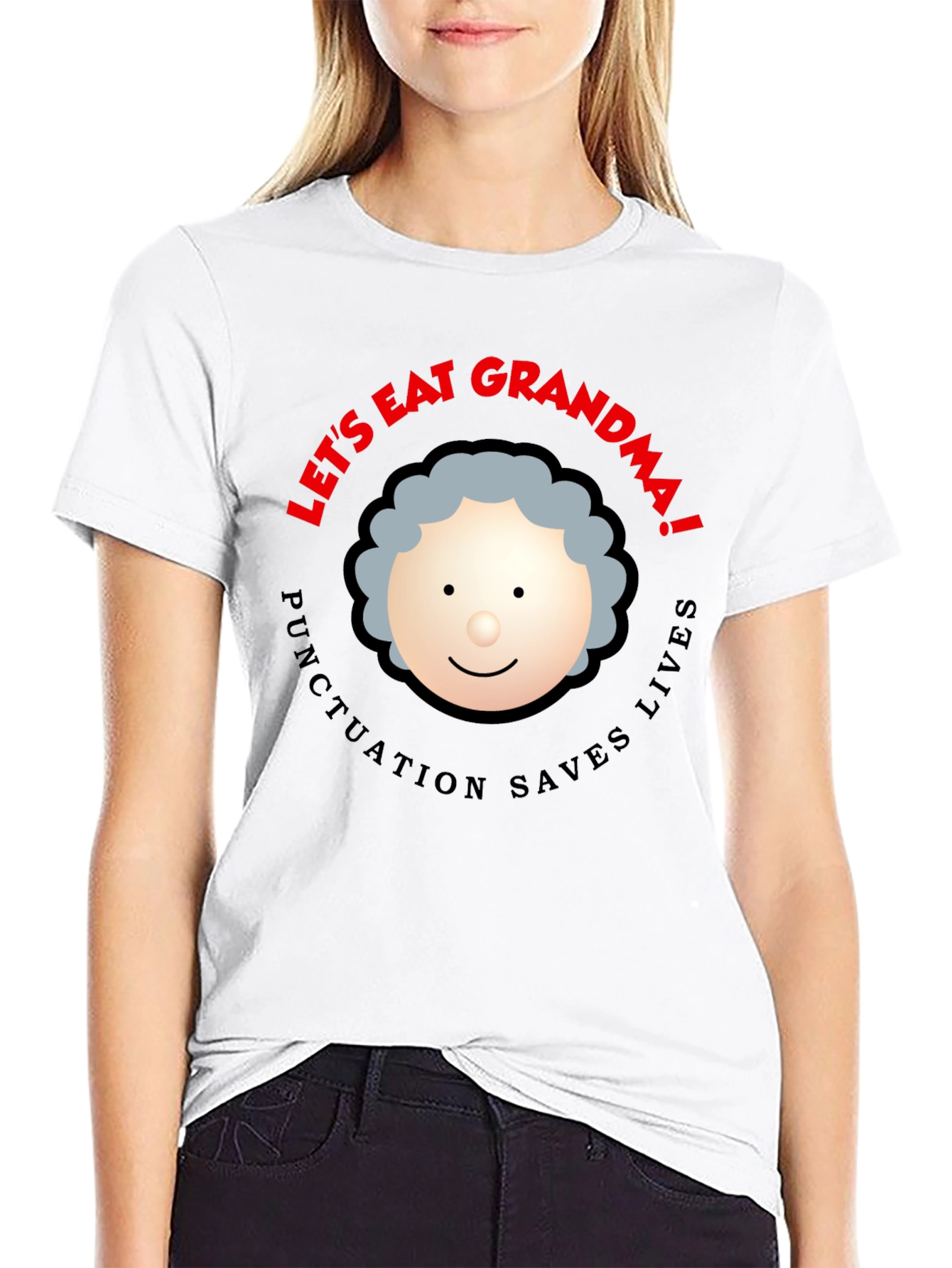 Black Let's Eat Grandma! Punctuation Saves Lives Black T-Shirt view 9