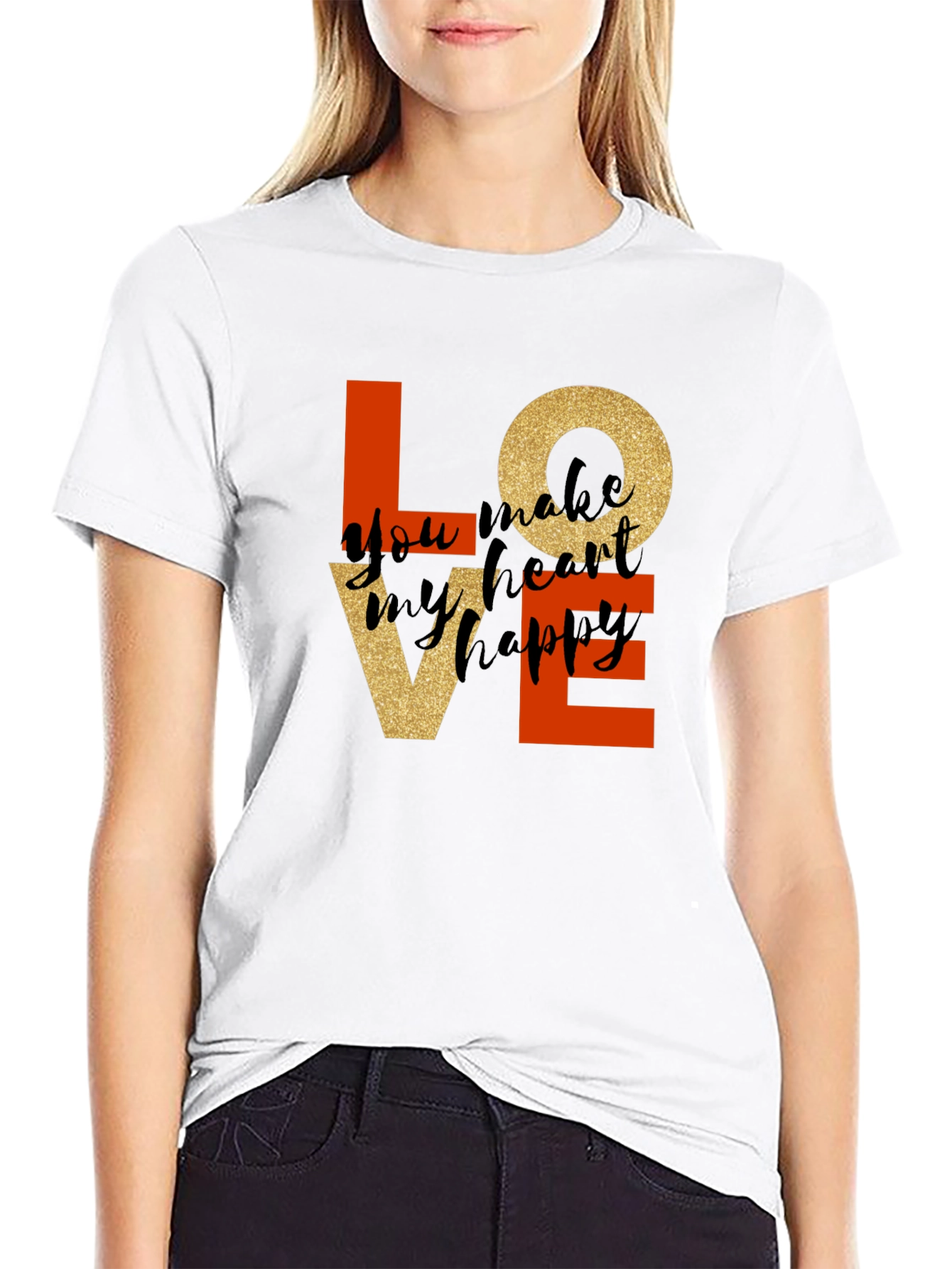 Black Love T-Shirt: You Make My Heart Happy view 9