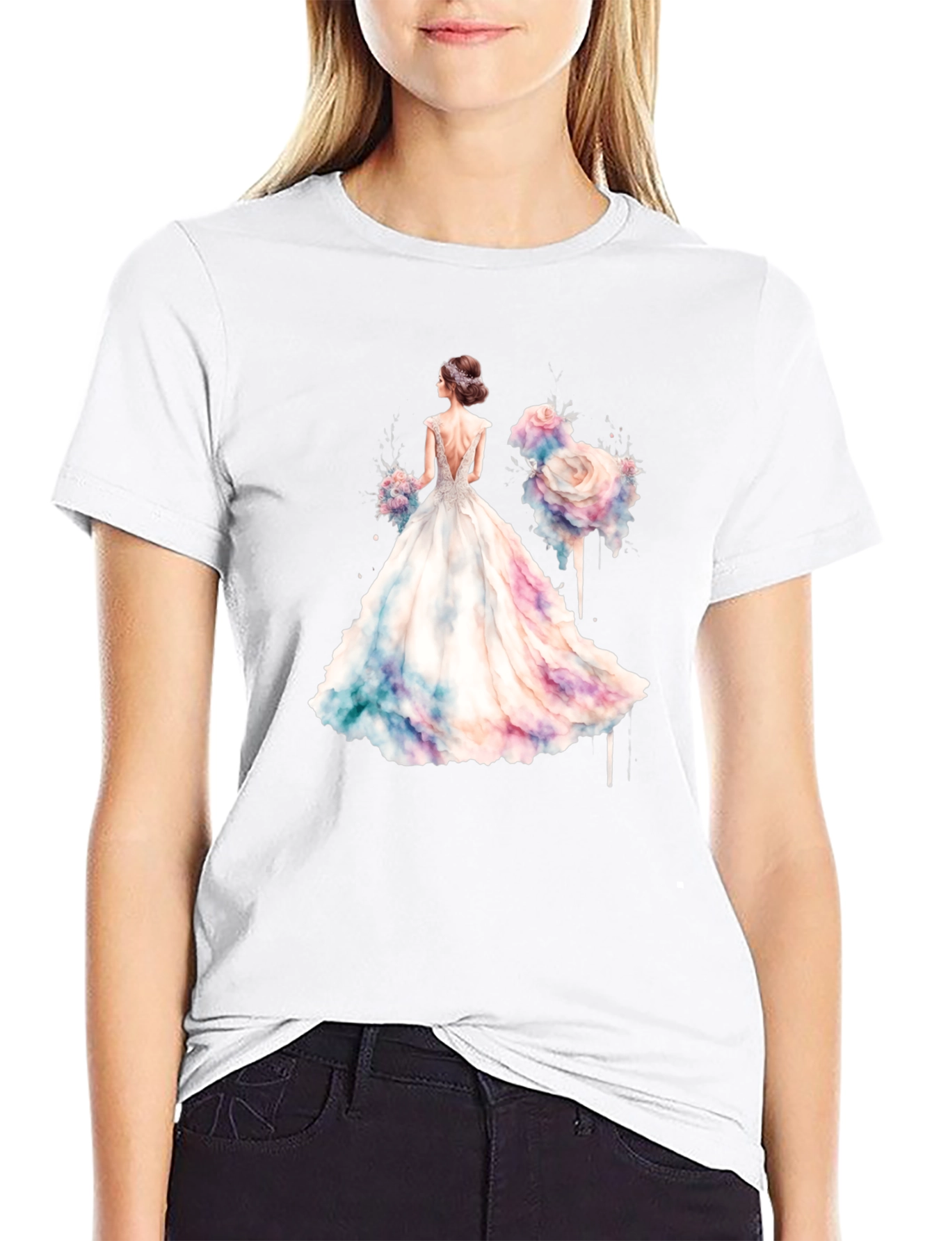 Black Elegant Bride T-Shirt view 9