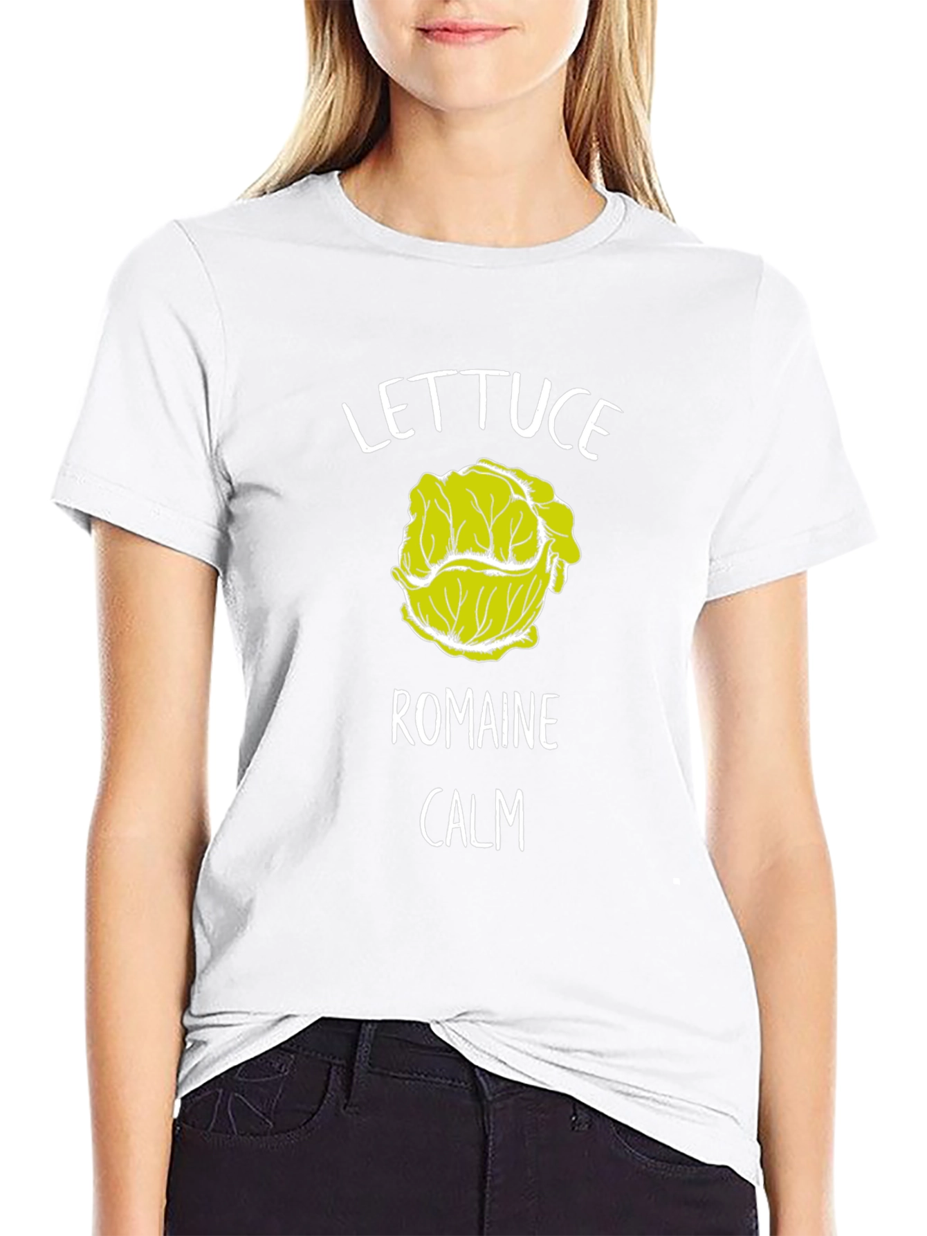 Black Lettuce Romaine Calm T-Shirt Funny Graphic Tee view 9