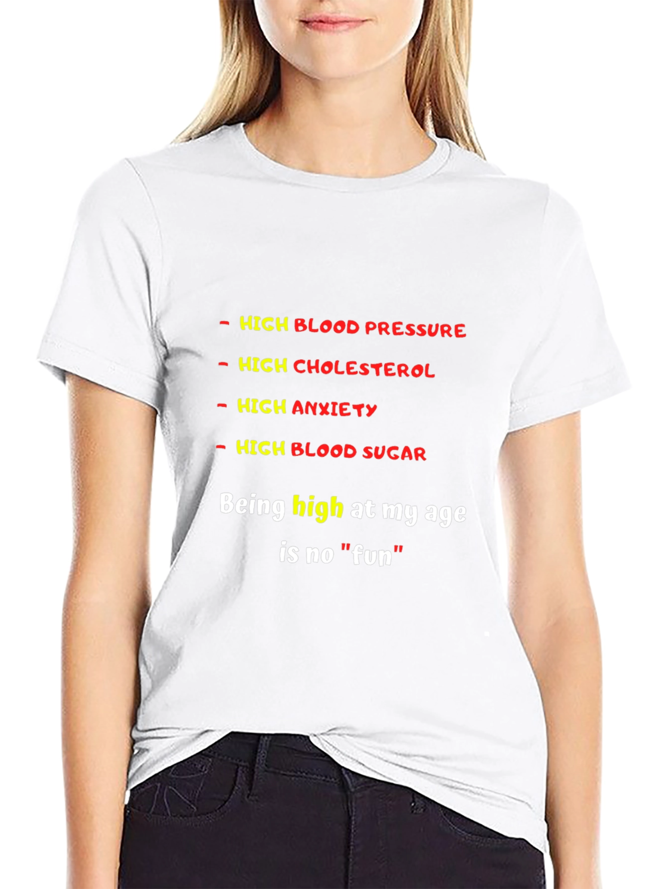 Black Funny High Medical Condition Graphic T-Shirt view 9