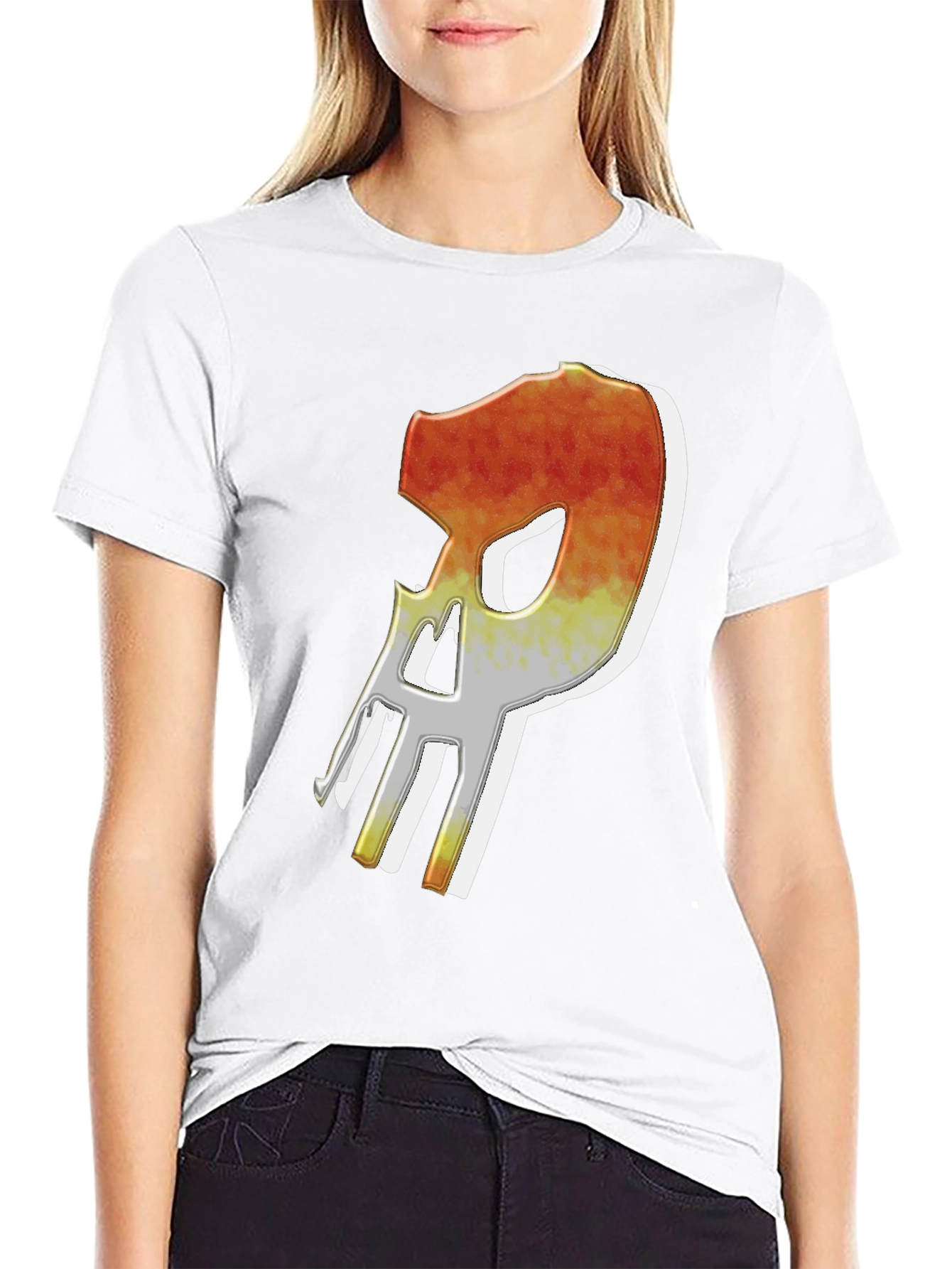 Black Fiery Skull Graphic Tee - Edgy Men's T-Shirt view 9