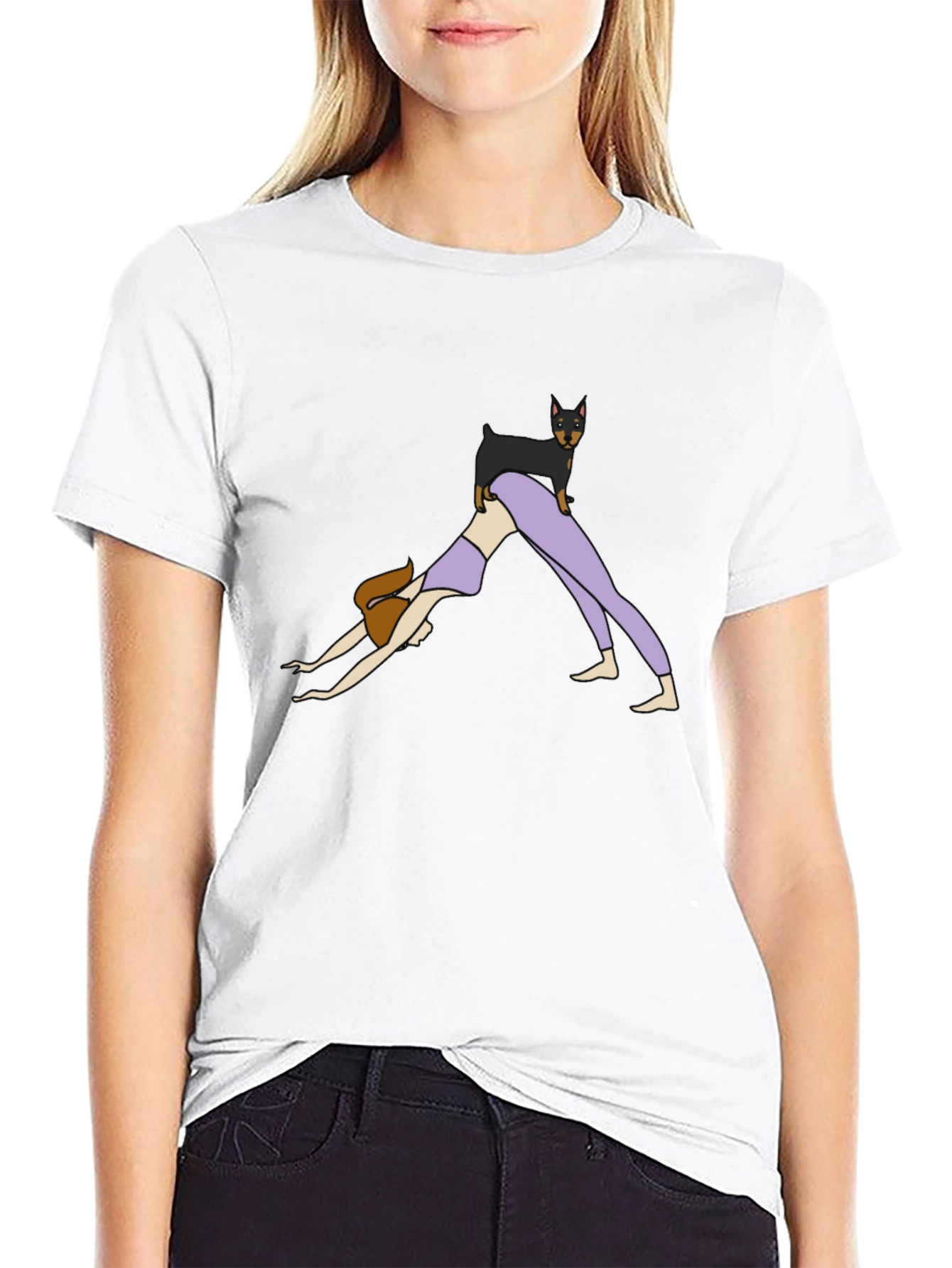 Black Yoga Dog T-Shirt view 9