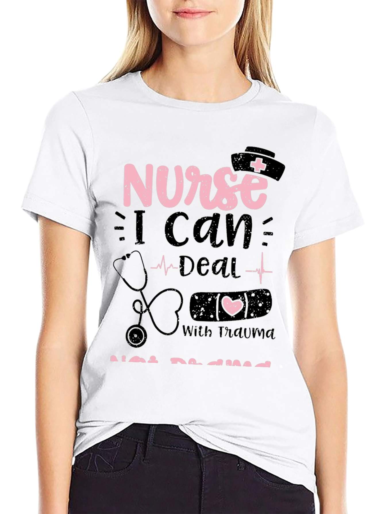 Black Nurse Trauma T-Shirt: I Can Deal With Trauma view 9