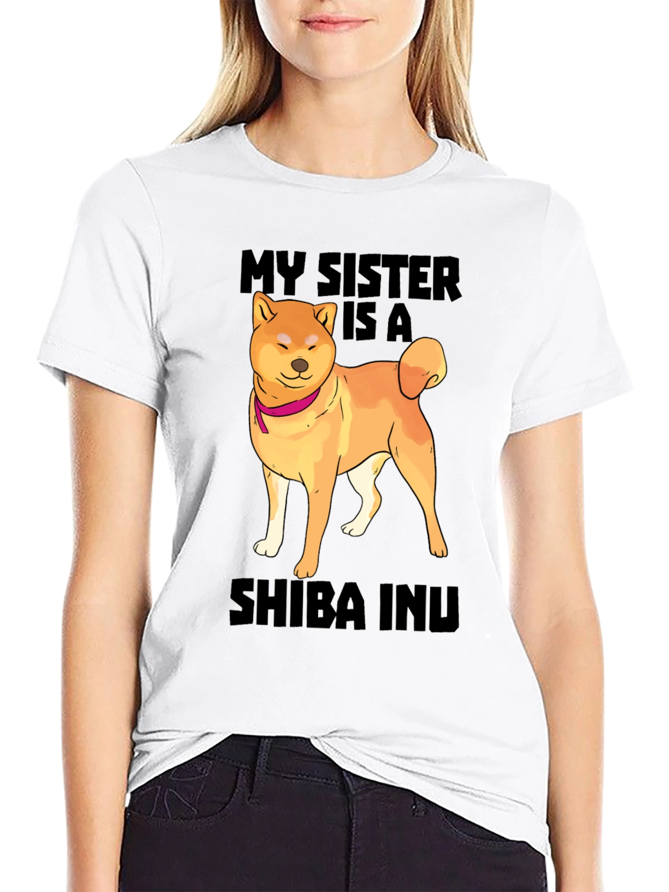 Black My Sister Is A Shiba Inu T-Shirt Funny Dog Lover Tee view 9