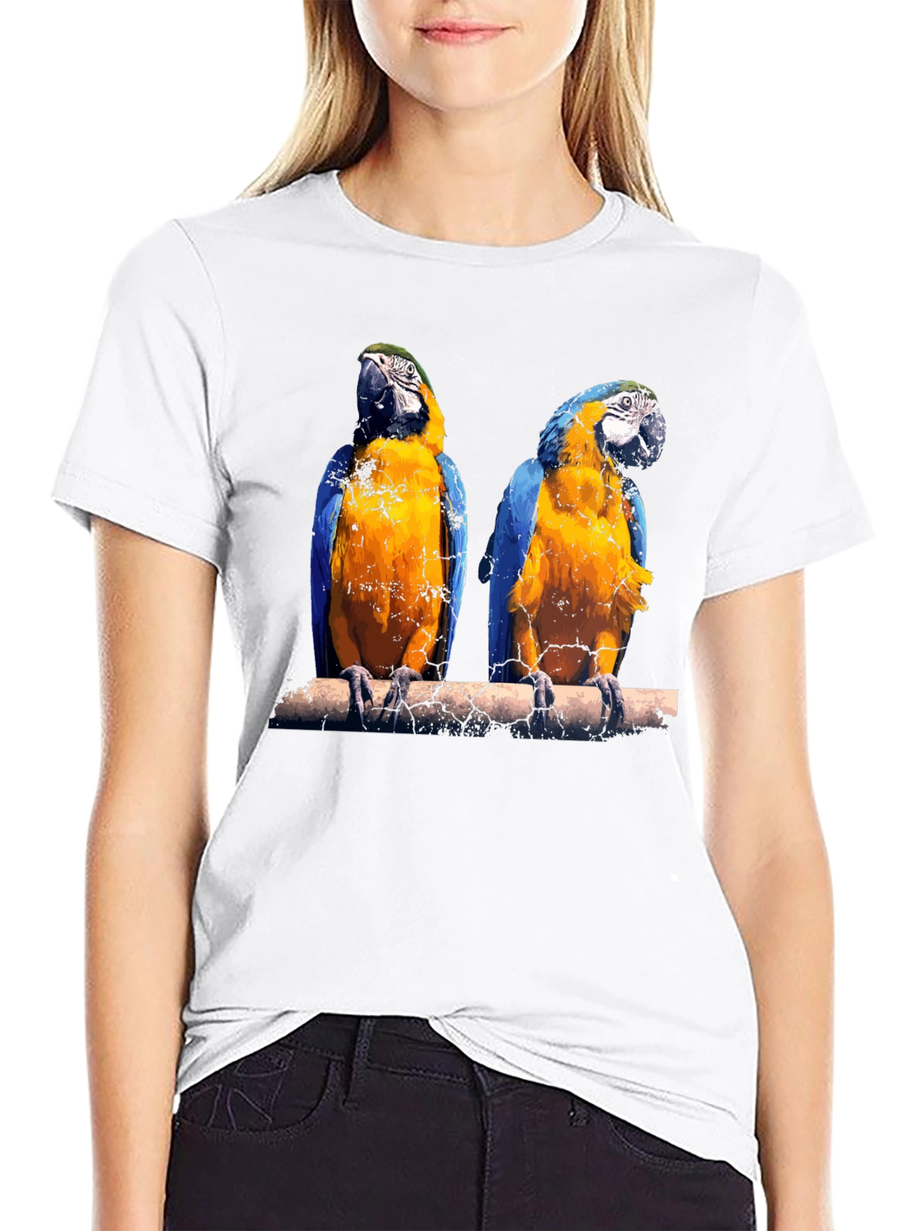 Black Parrot Graphic Tee - Vibrant Bird Print view 9