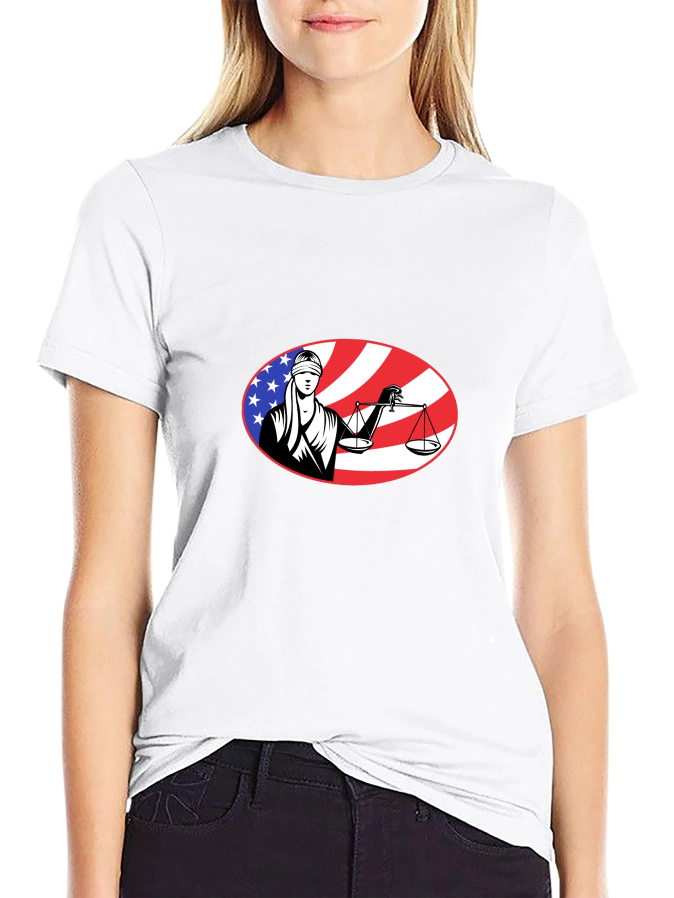 Scales of Justice American Flag T-Shirt - 9
