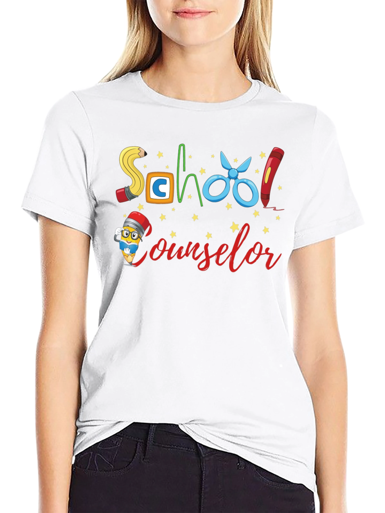 Black School Counselor Graphic Tee view 9