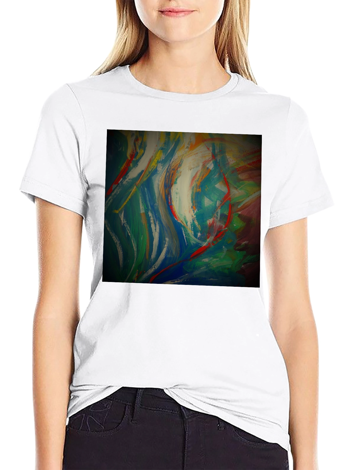 Black Abstract Art Graphic Tee - Modern Style view 9