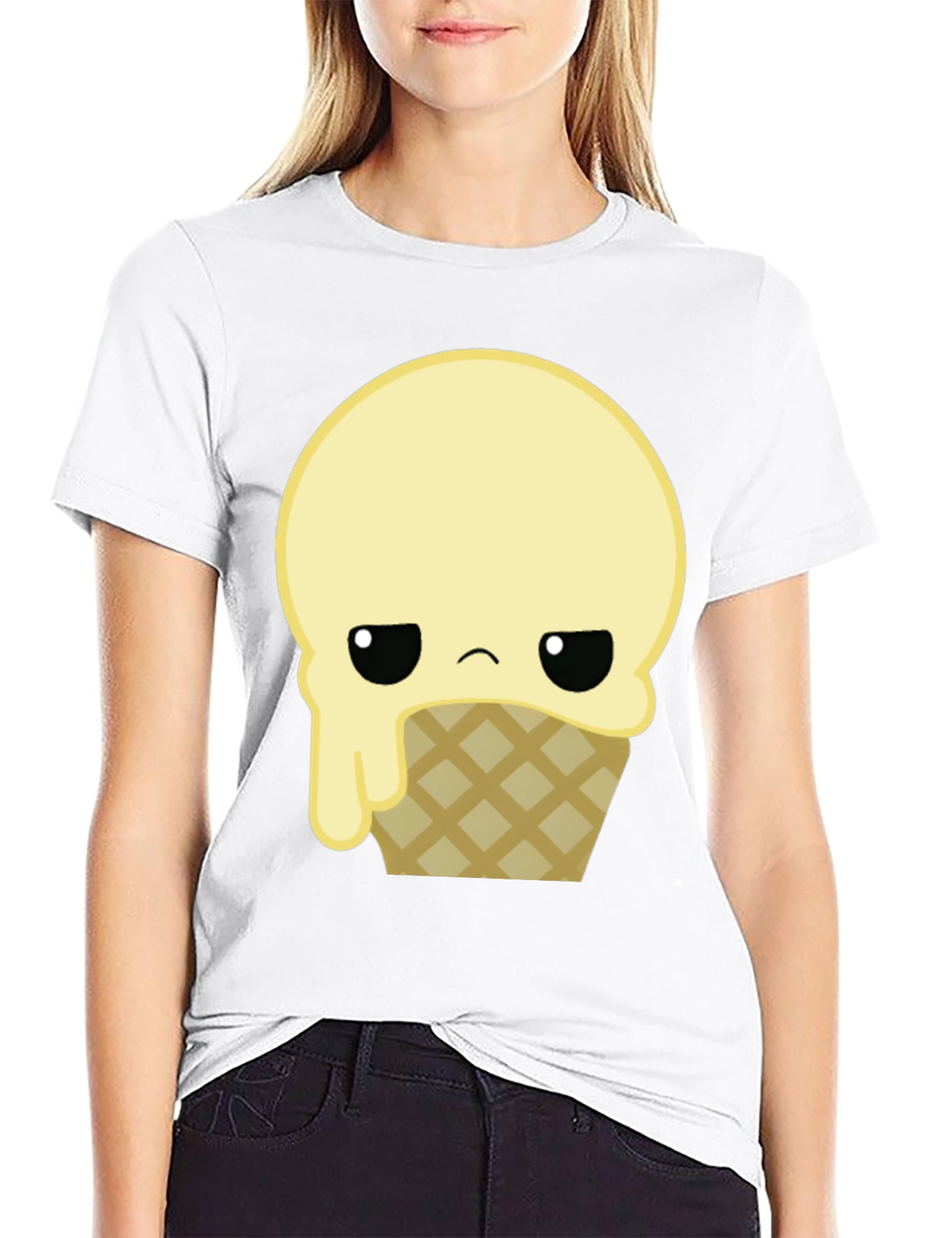 Black Sad Ice Cream Graphic T-Shirt view 9