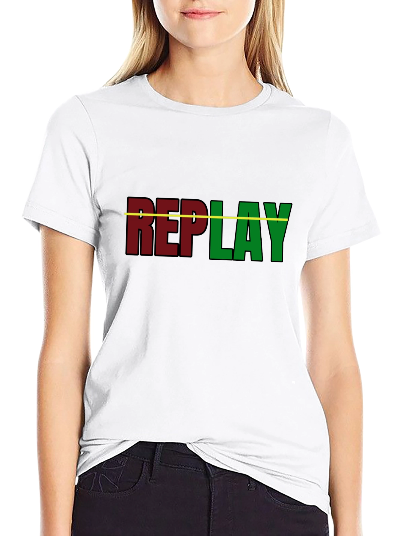 Black Replay Graphic T-Shirt - Black Cotton Tee view 9