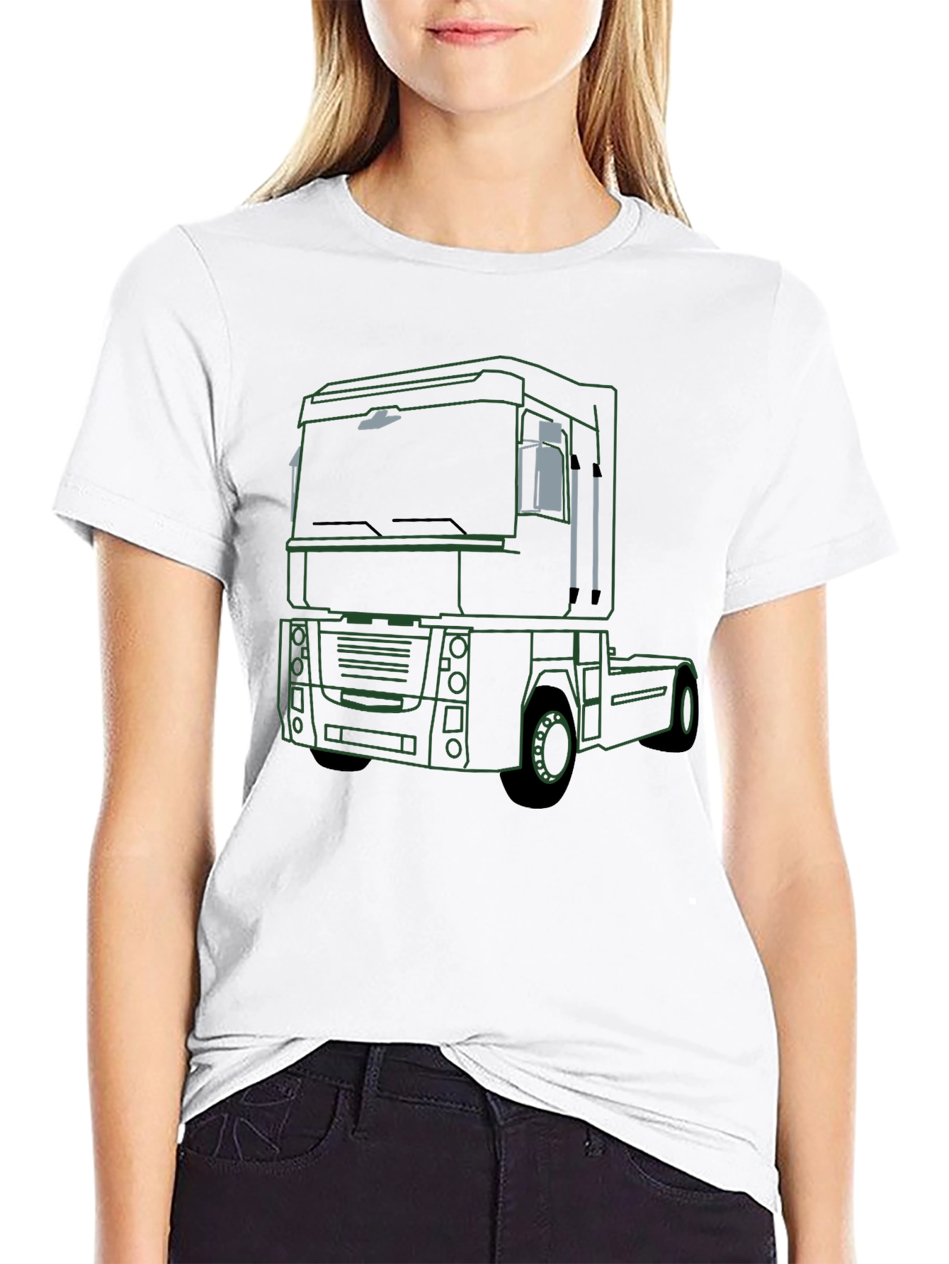 Black Truck Outline Graphic T-Shirt - Modern Design, Soft Fabric view 9