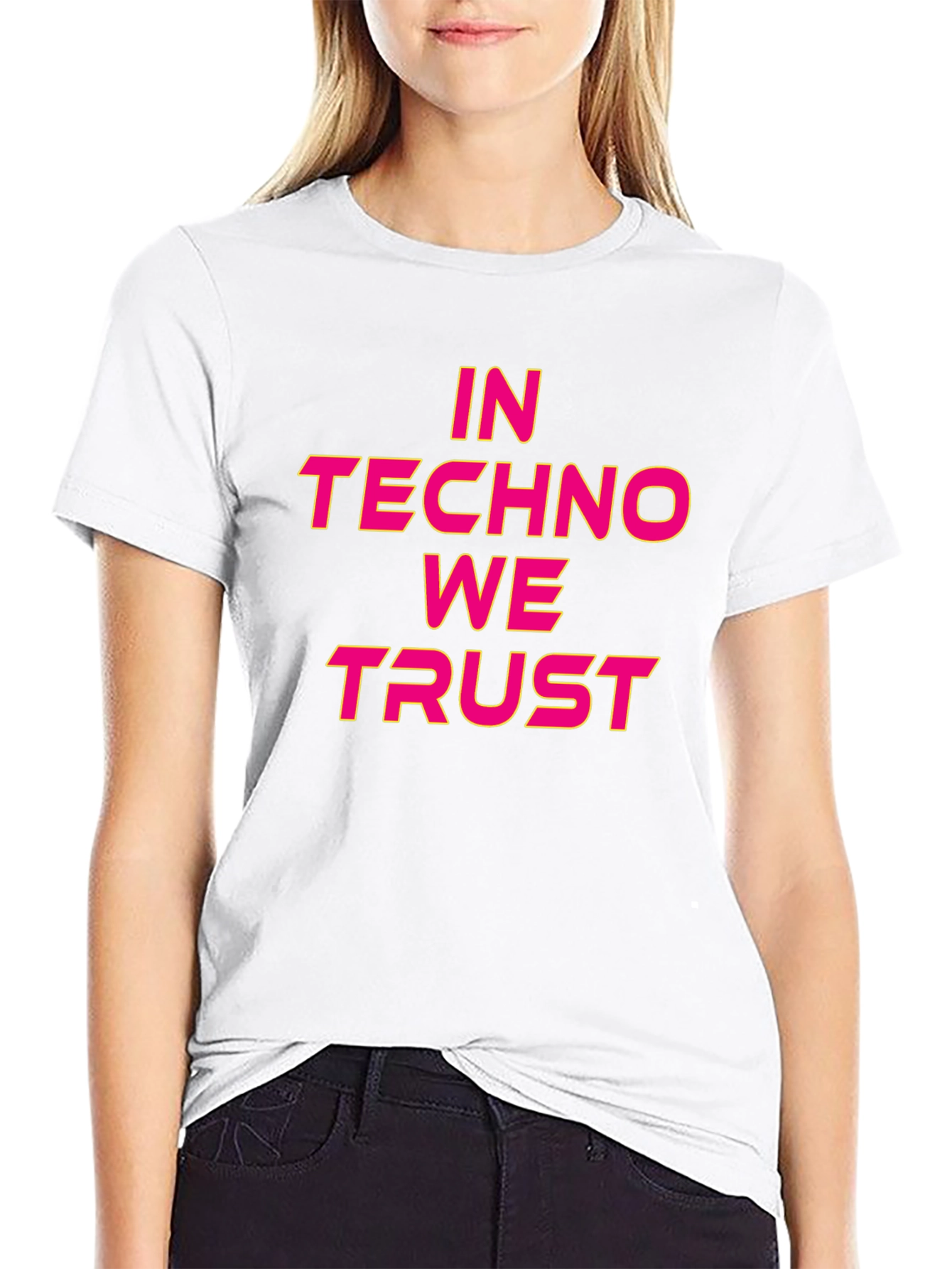 Black In Techno We Trust Black Graphic T-Shirt view 9
