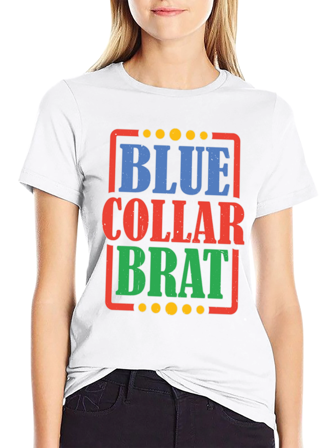 Black Blue Collar Brat Graphic T-Shirt view 9