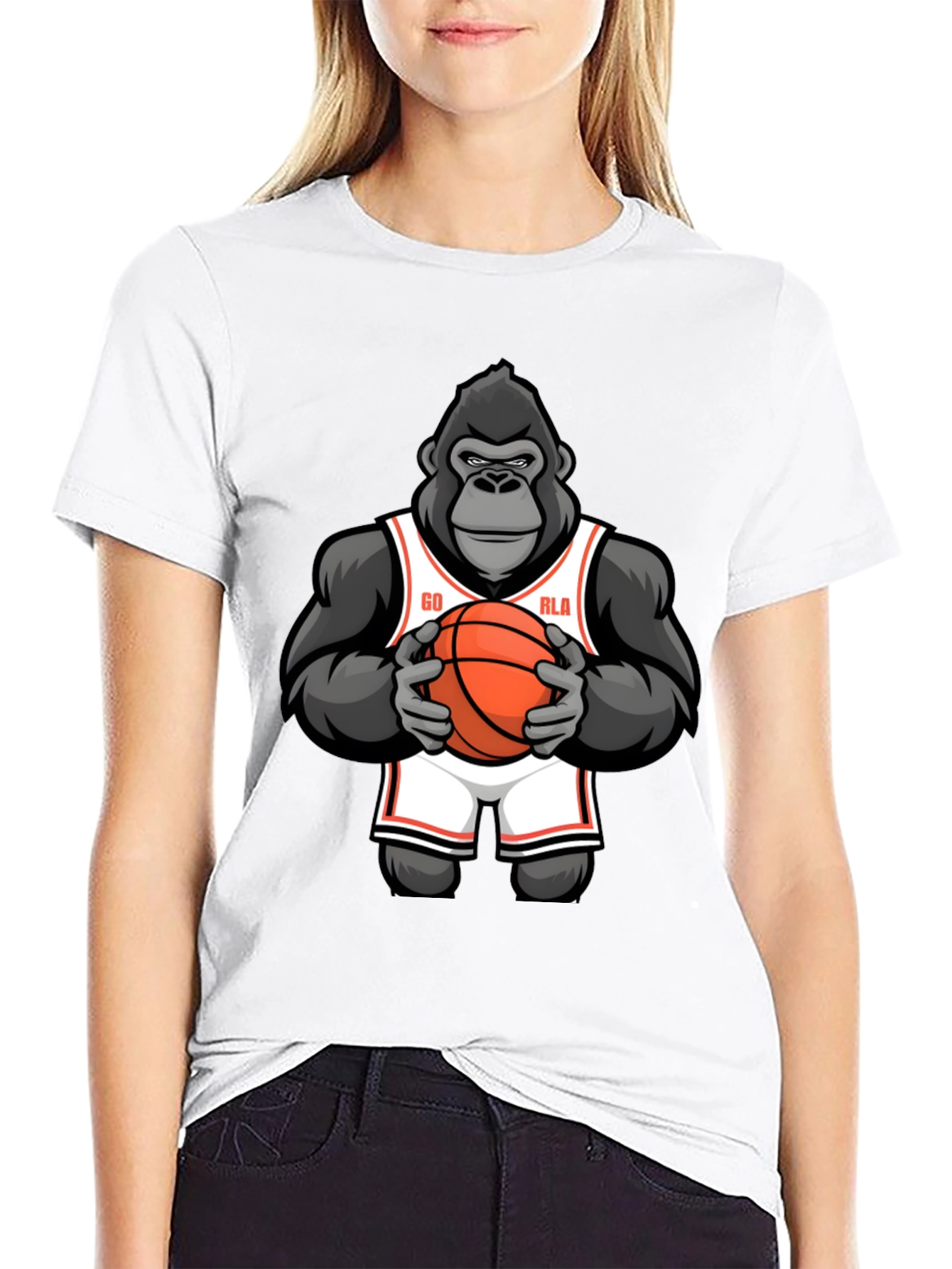 Black Gorilla Basketball Graphic T-Shirt view 9
