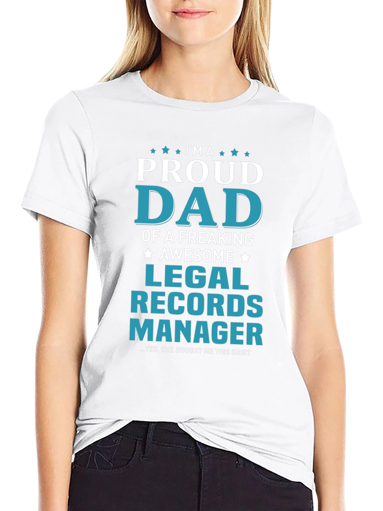 Black Proud Dad Legal Records Manager T-Shirt view 9