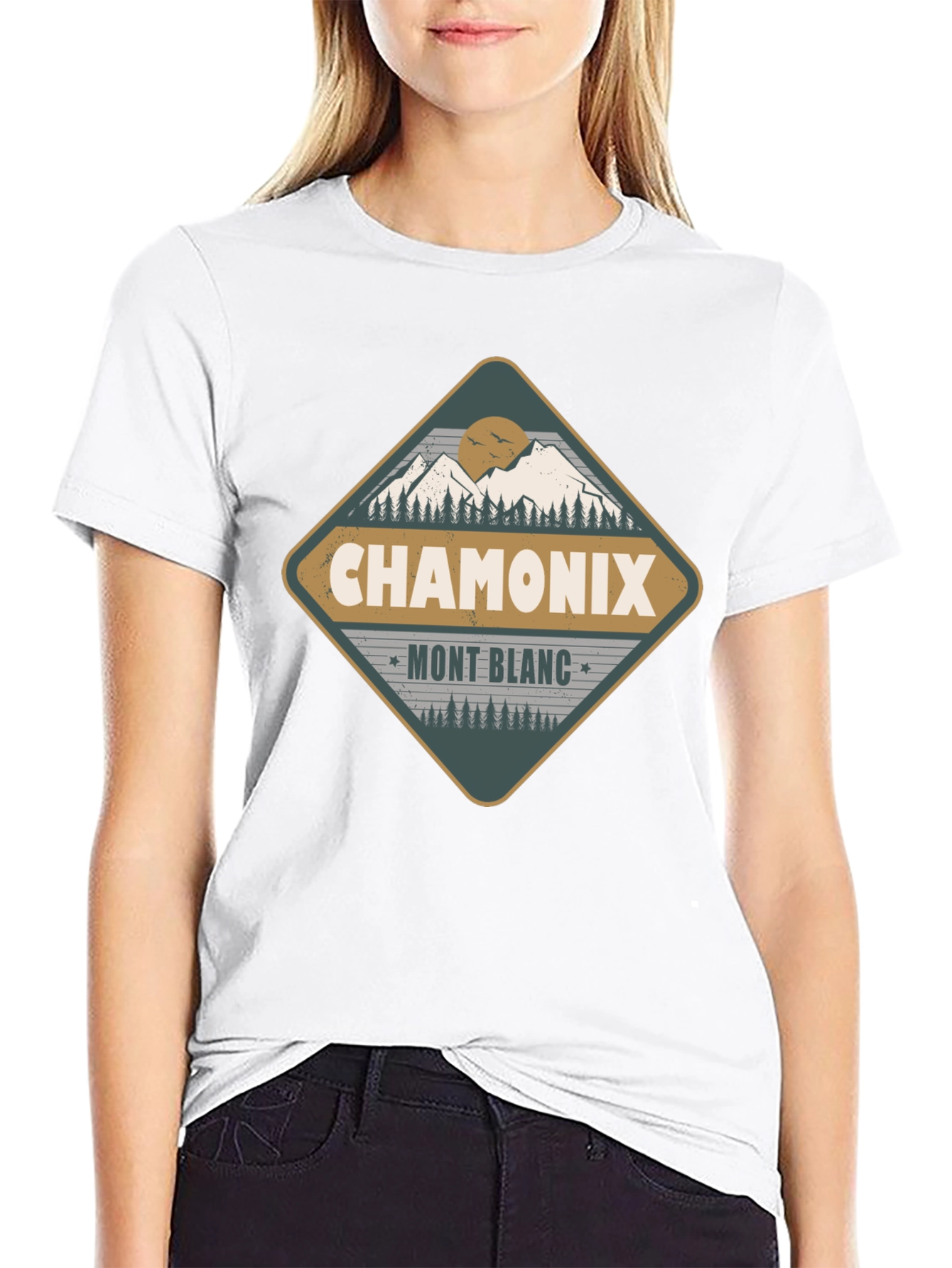 Black Chamonix Mont Blanc Graphic T-Shirt view 9