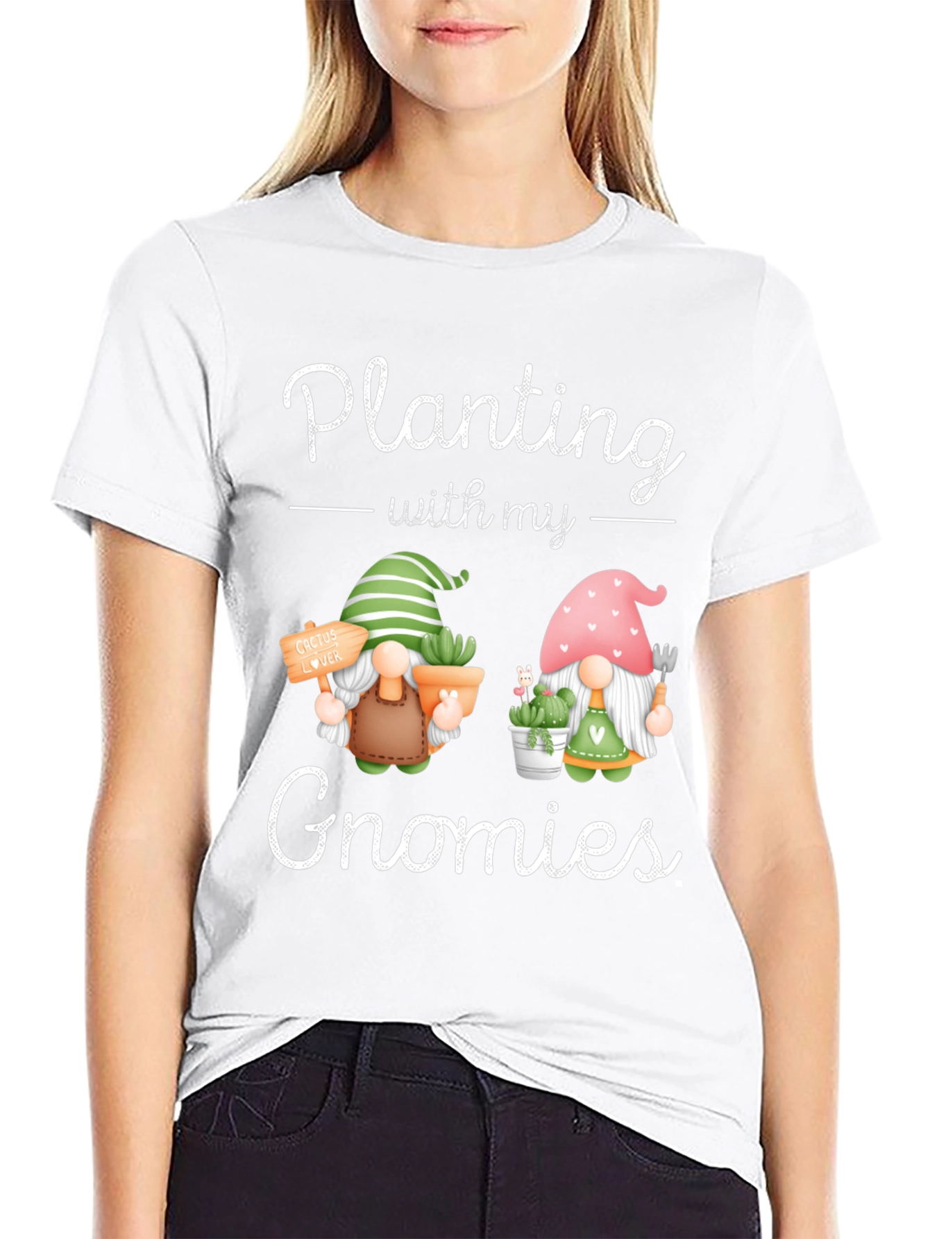 Black Planting with my Gnomies T-Shirt, Garden Lover Tee view 9