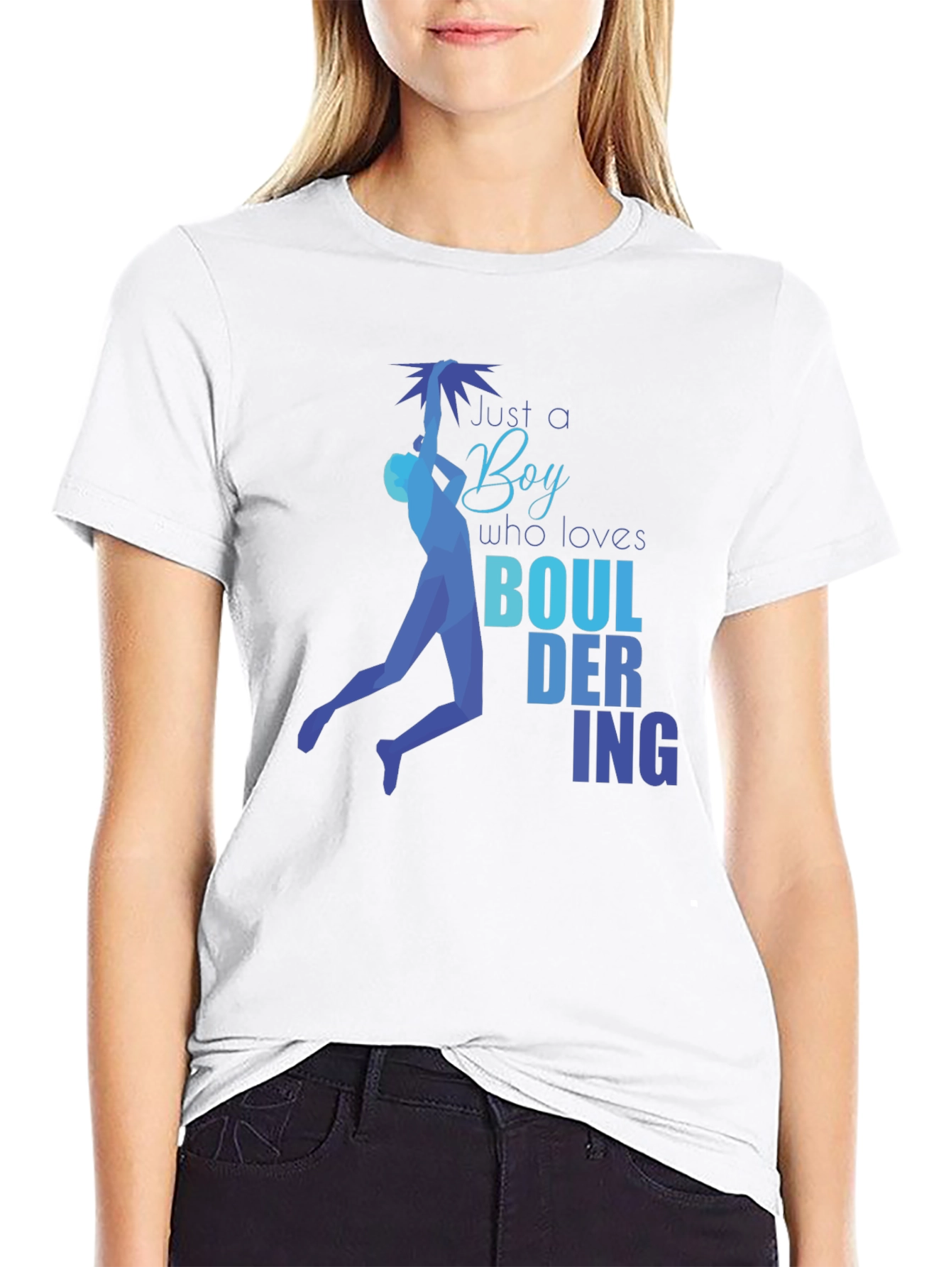 Black Bouldering Boy Graphic T-Shirt - Climbing Enthusiast Tee view 9