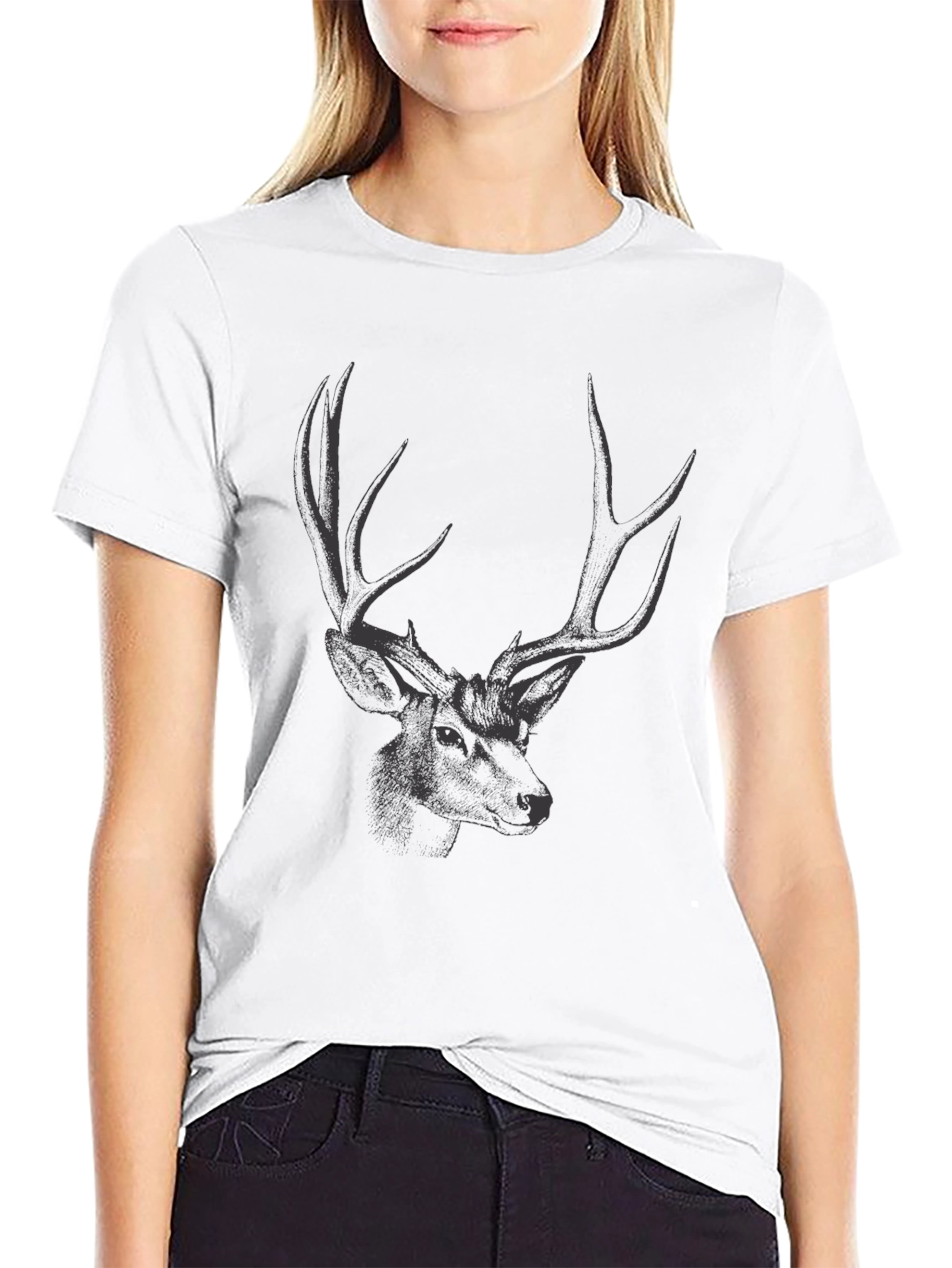 Black Deer Graphic T-Shirt view 9