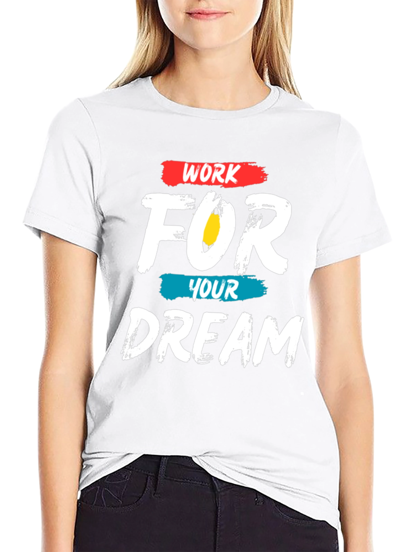 Black Work For Your Dream Graphic Tee - Motivational T-Shirt view 9