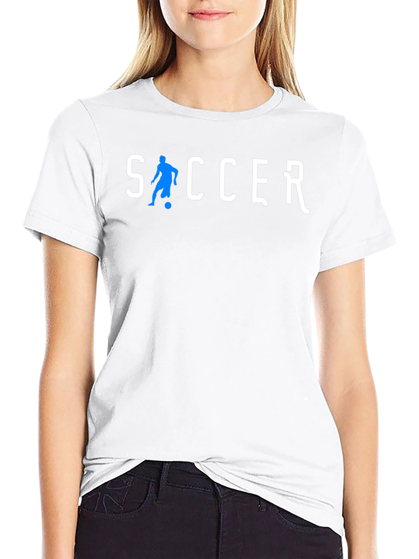 Black Soccer Graphic Print Black T-Shirt view 9