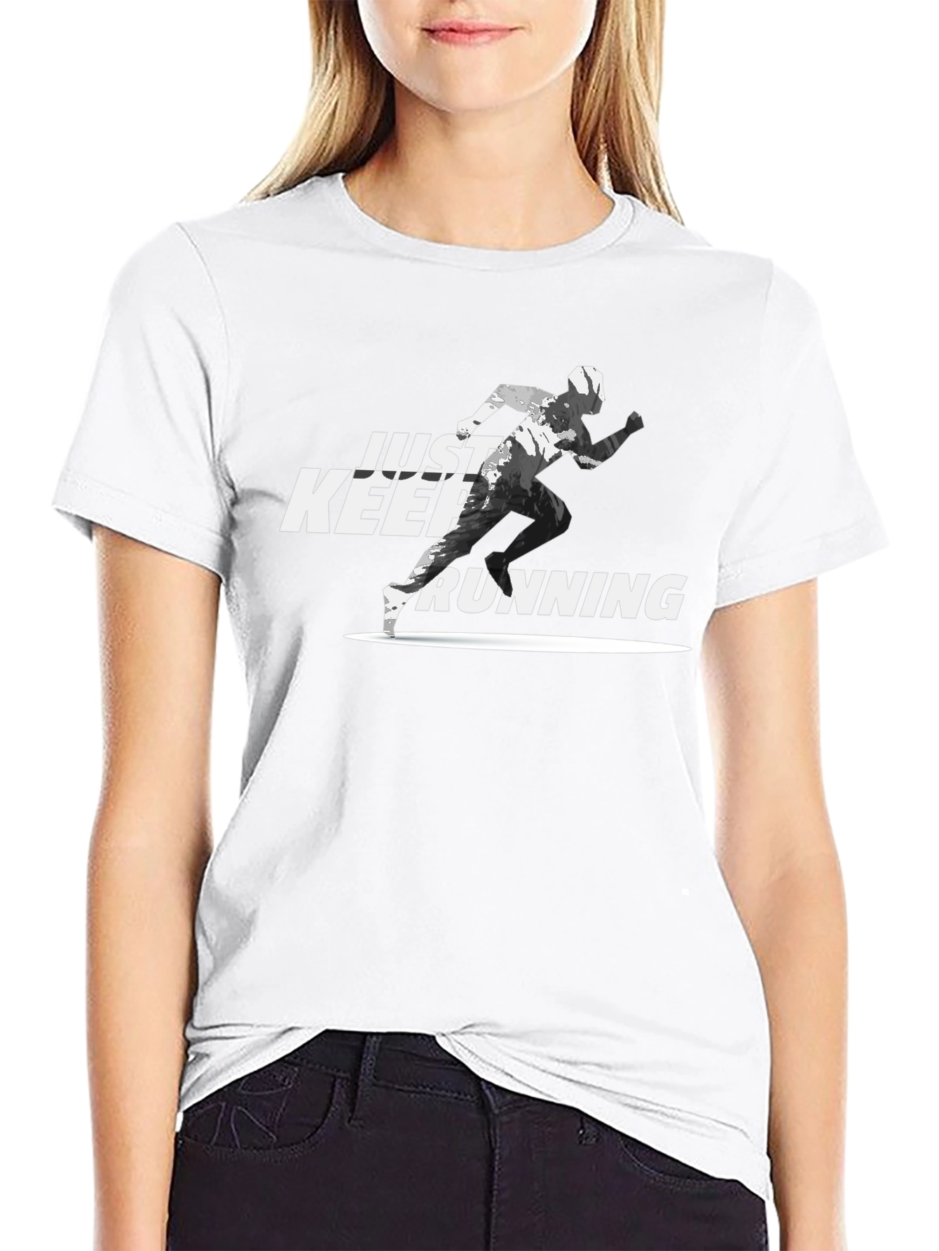 Just Keep Running Graphic Tee - Sport & Fitness Shirt - 9