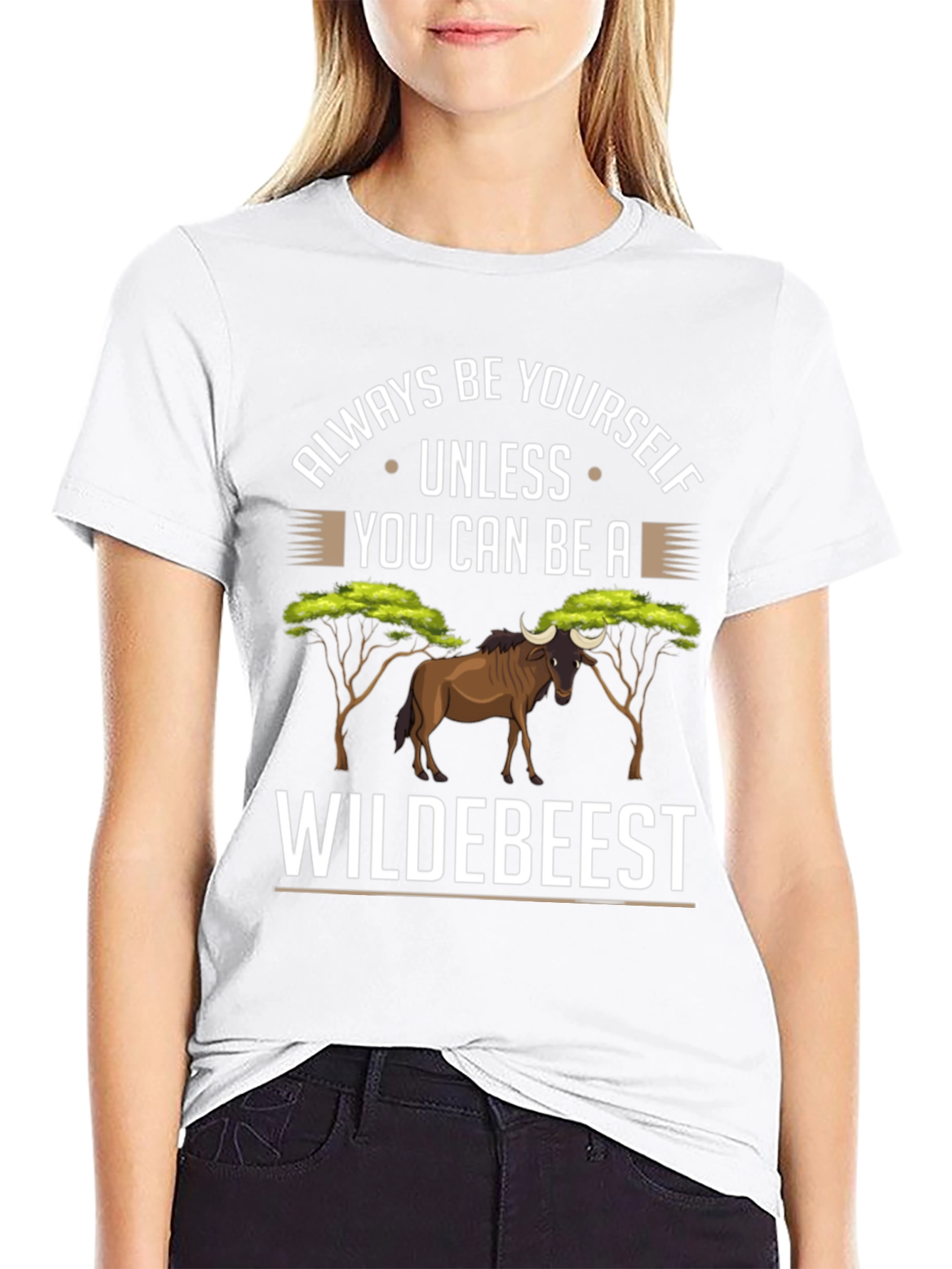 Black Wildebeest Graphic T-Shirt - Always Be Yourself view 9