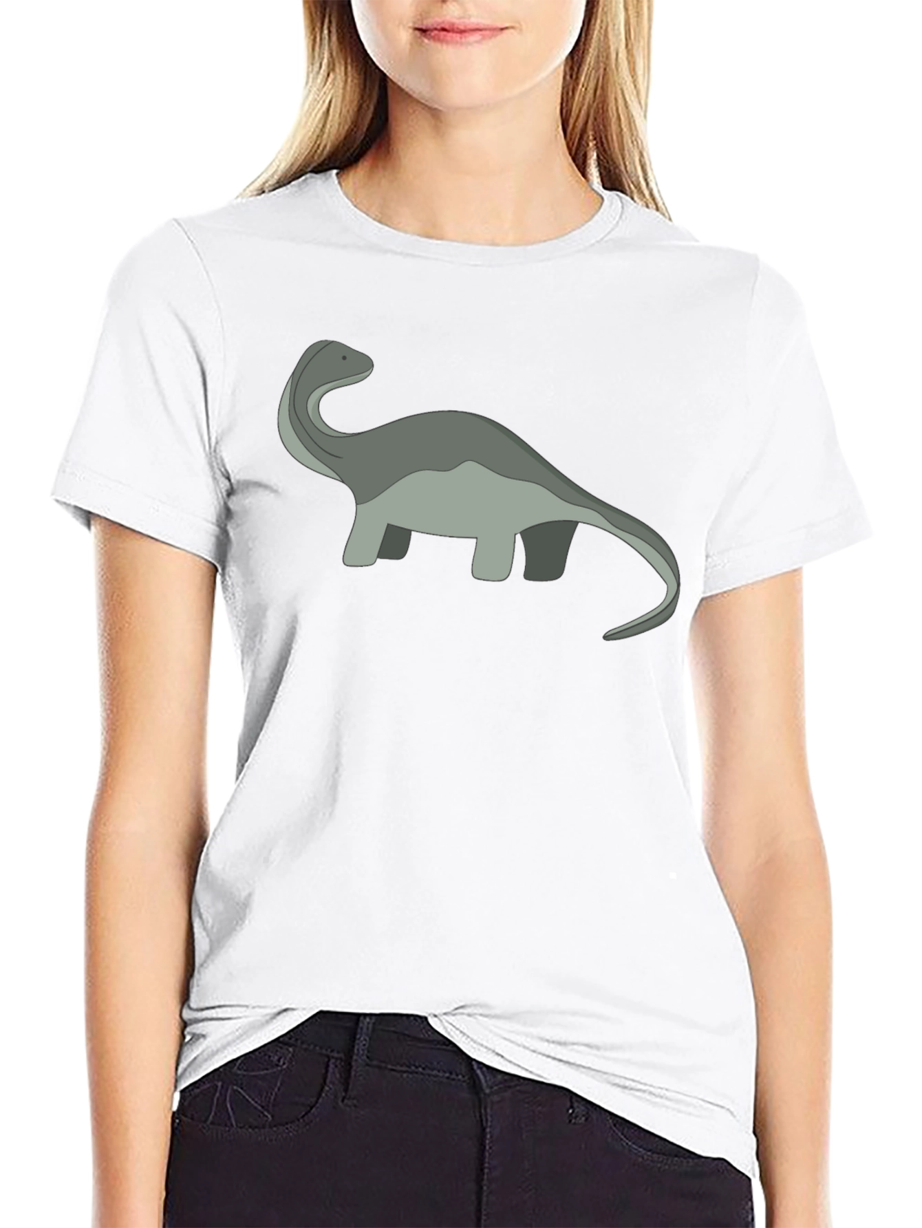 Black Cartoon Dinosaur Graphic Tee - Black view 9