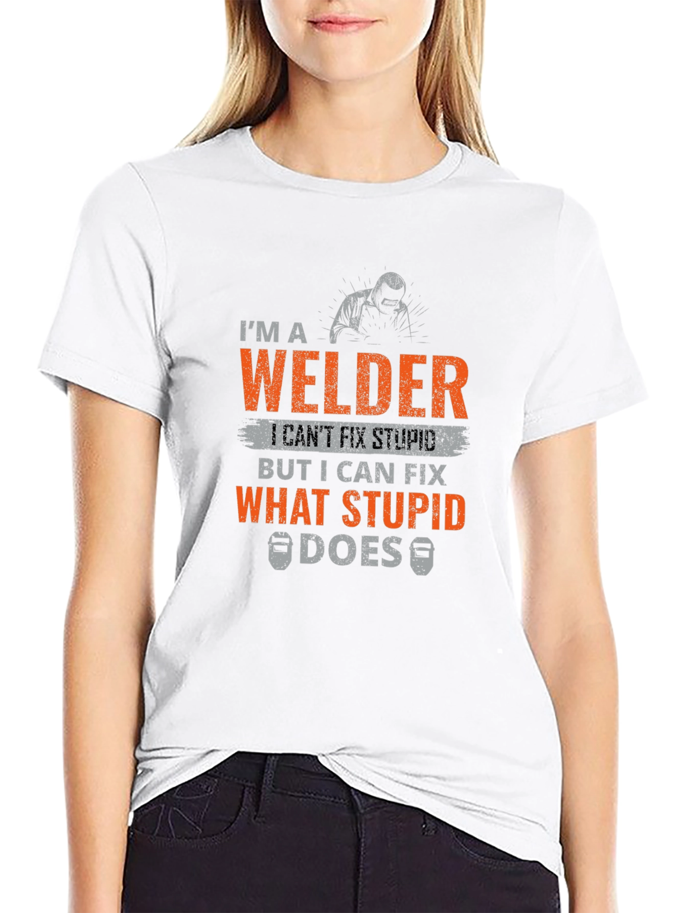 Black Welder T-Shirt - I Can Fix What Stupid Does view 9