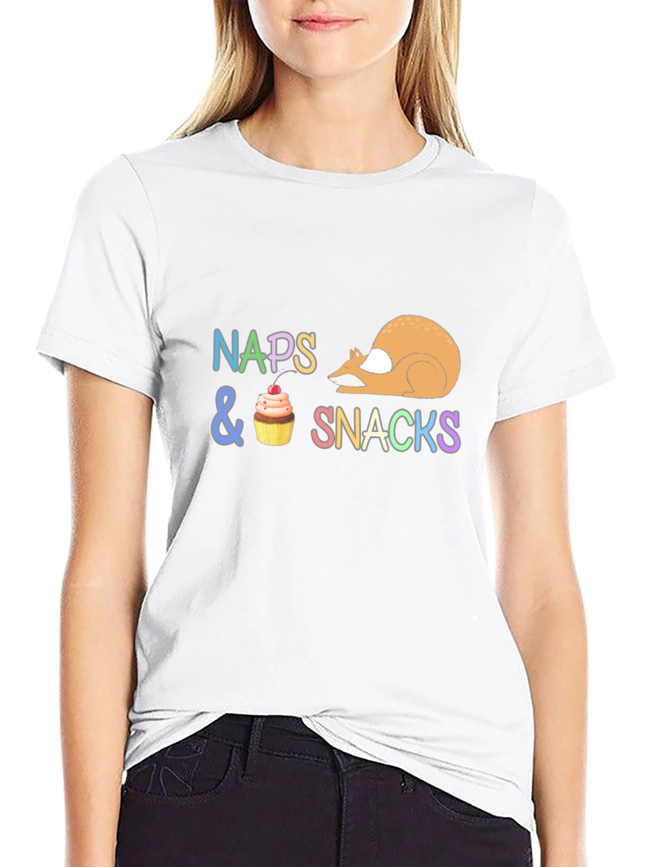Black Naps & Snacks Graphic Tee - Cozy Comfort view 9
