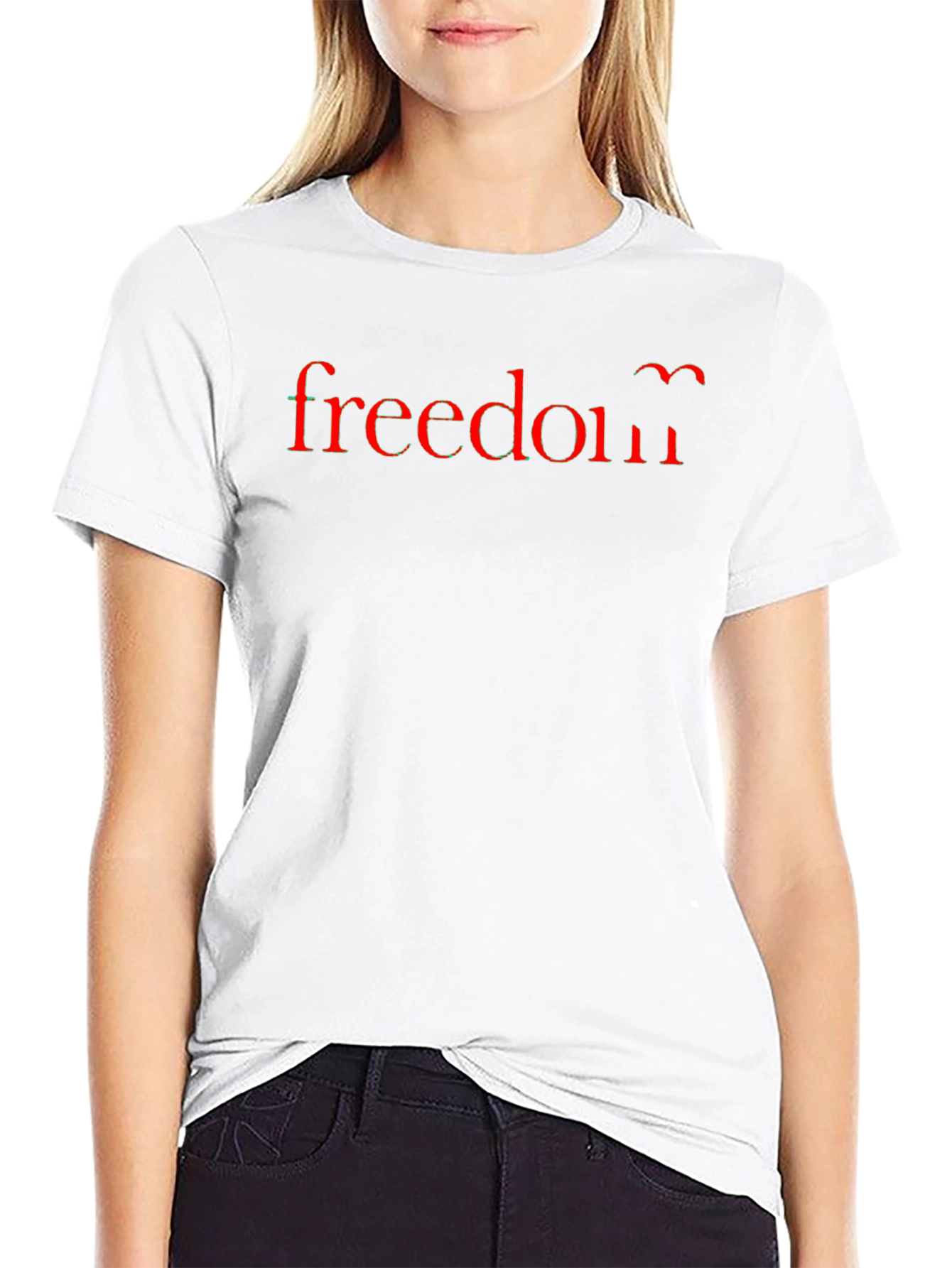 Black Freedom Graphic Tee - Soft Black Cotton T-Shirt view 9